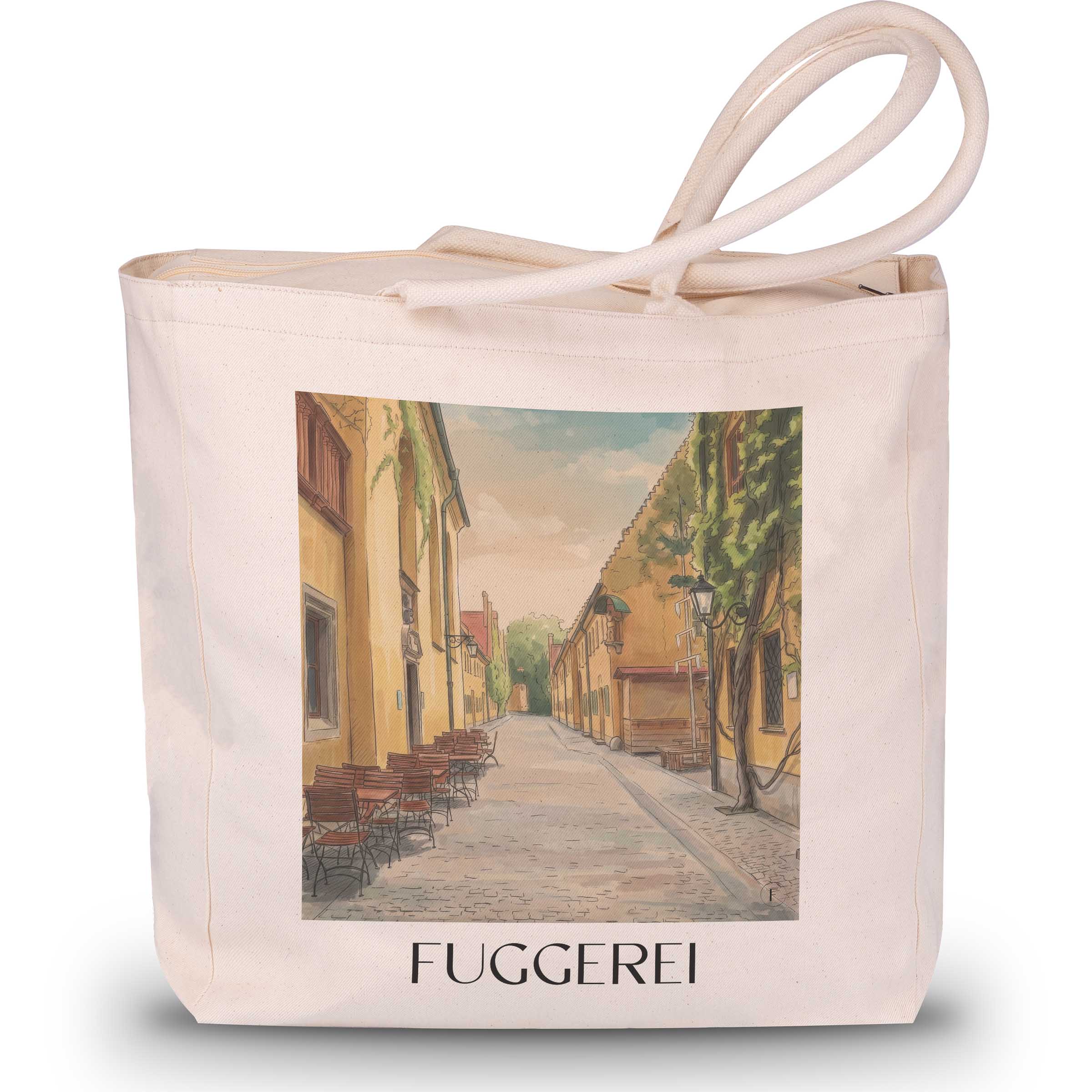 fuggerei-augsburg-deutschland-einkaufstasche-aquarell