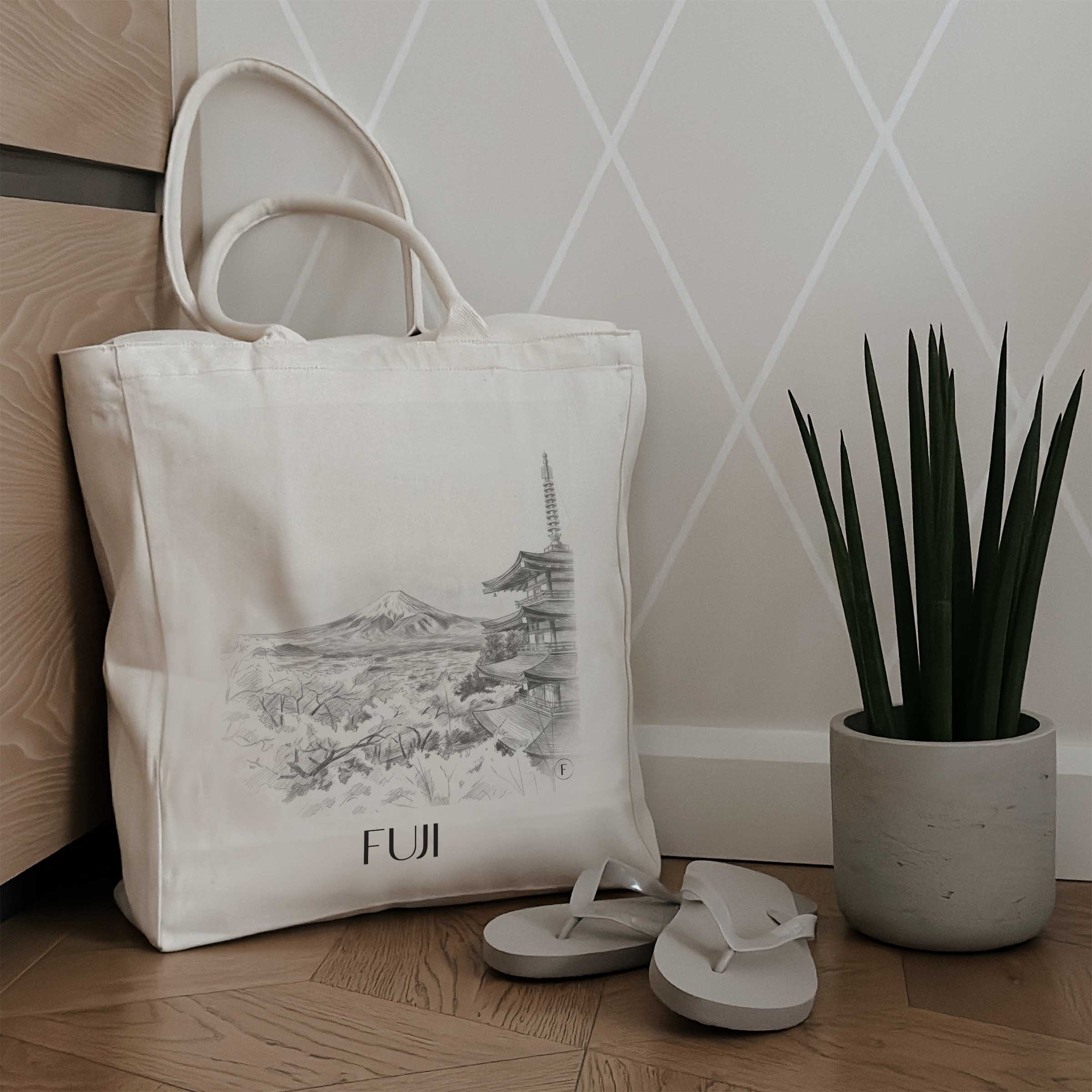 fuji,-japan-japan-einkaufstasche-bleistift-zeichnung-drawing