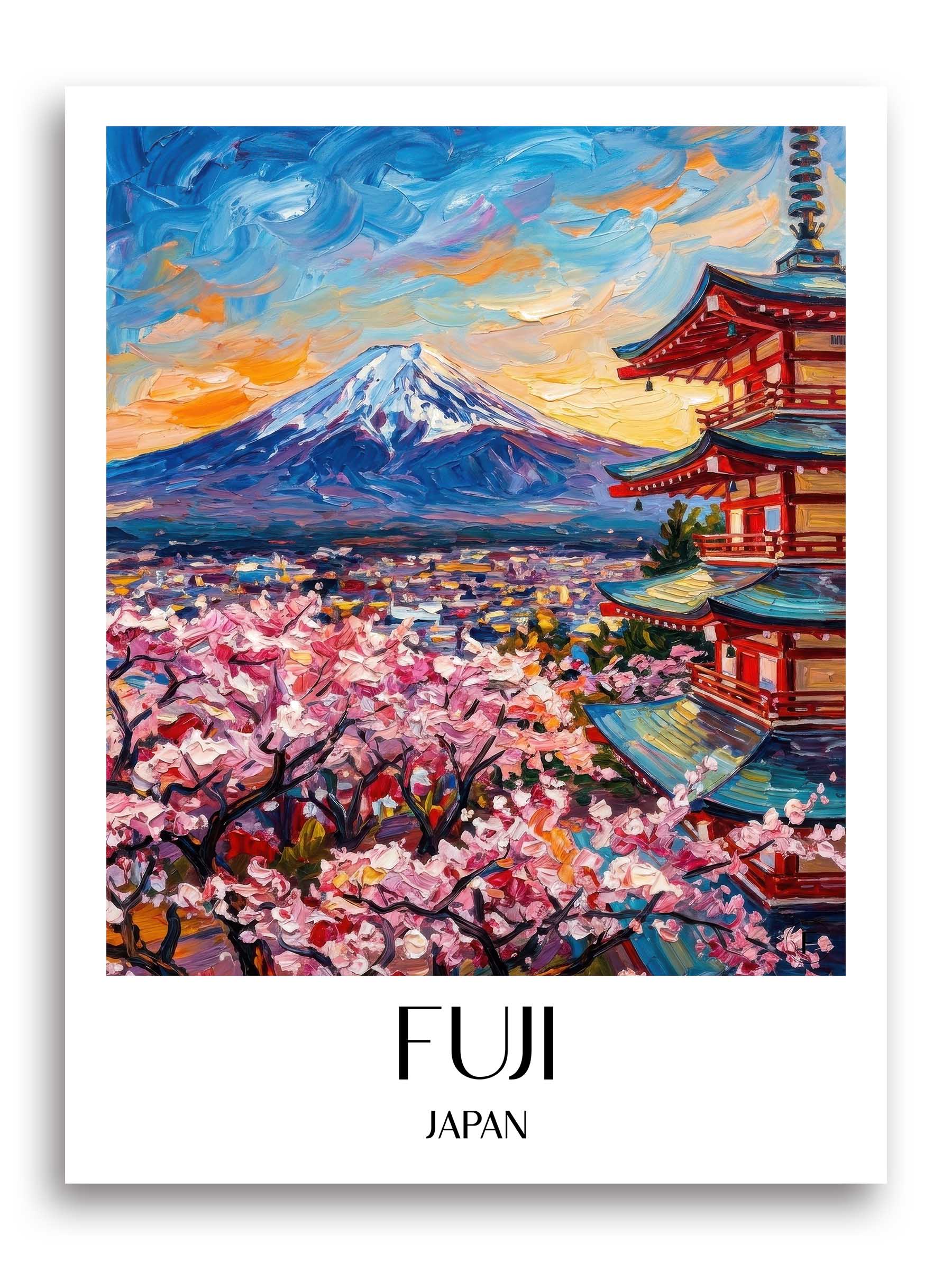 Fuji, Japan Poster - - Japan Kunstdruck - Ölgemälde von A4 bis A1 - favplace