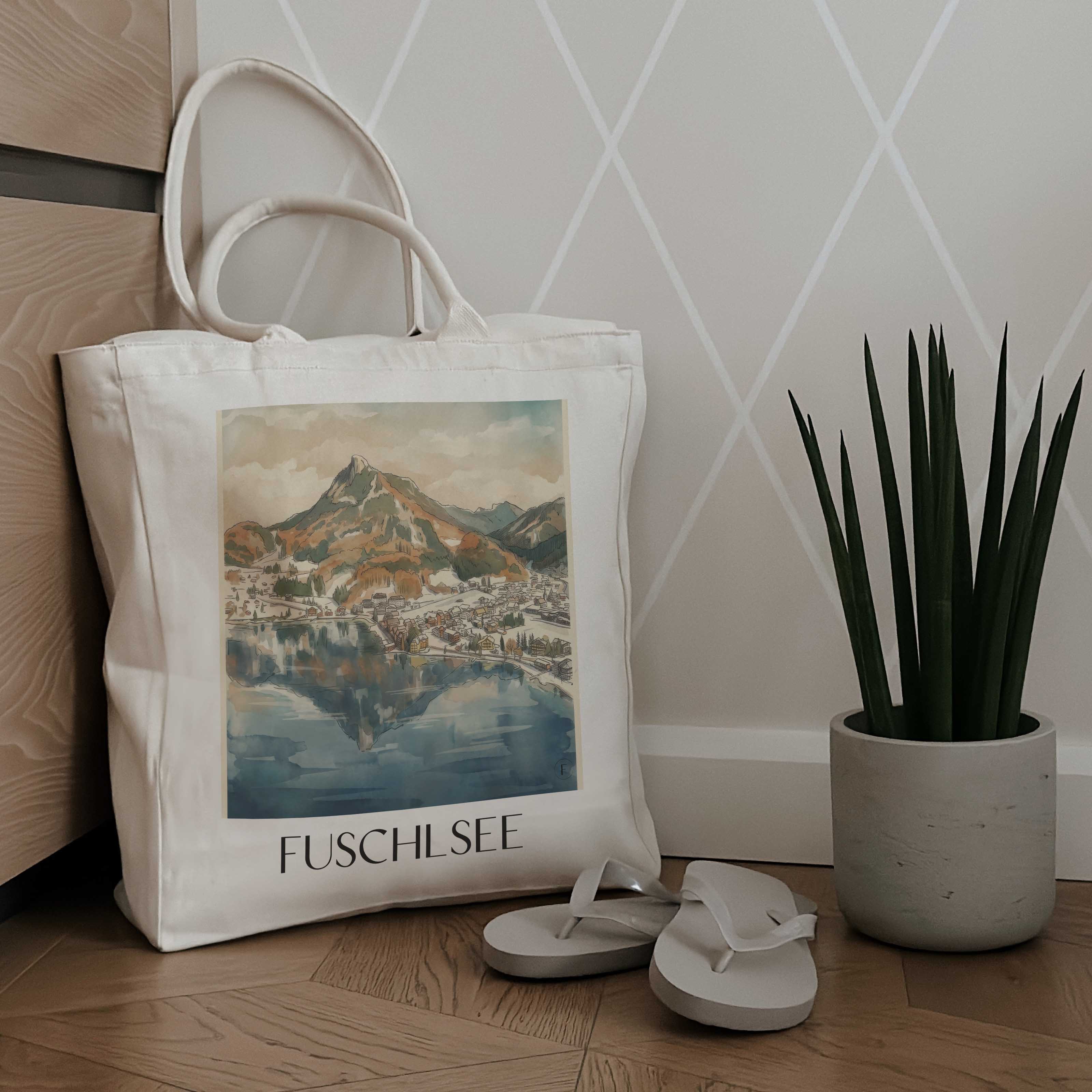 fuschlsee--österreich-österreich-einkaufstasche-aquarell