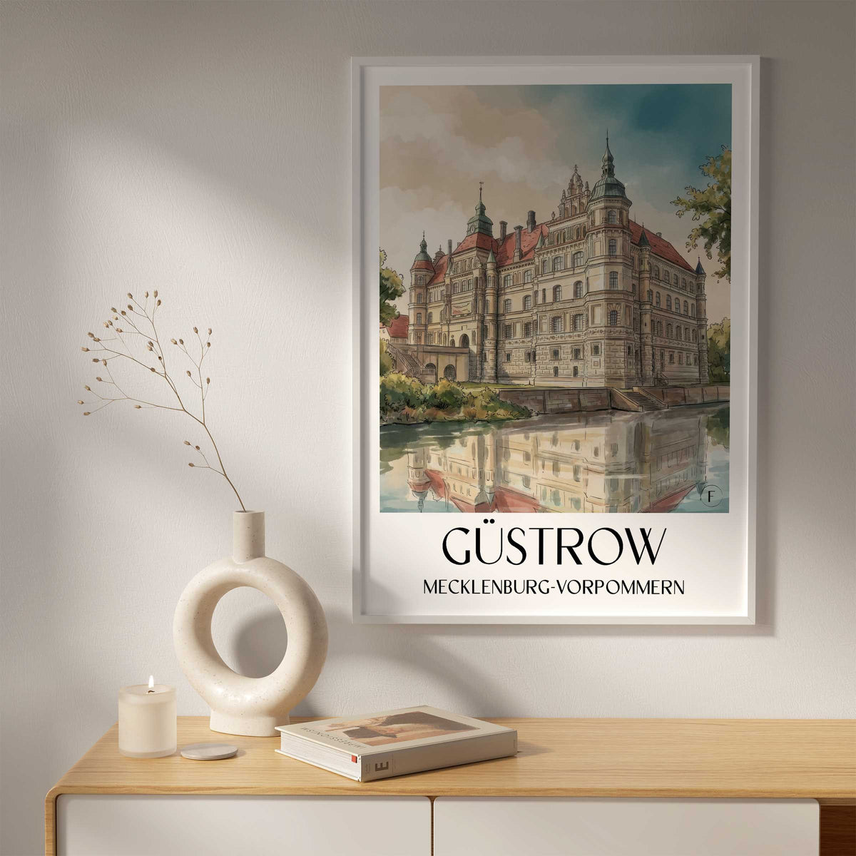 güstrow-mecklenburg-vorpommern-deutschland-poster-aquarell