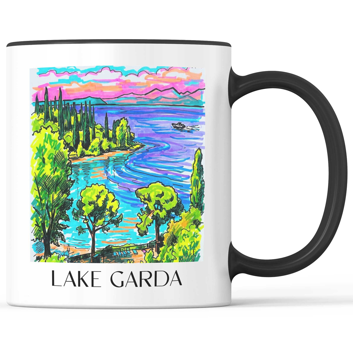 Gardasee - Italien Becher - Kaffeetasse im Tag Graffiti Stil - favplace