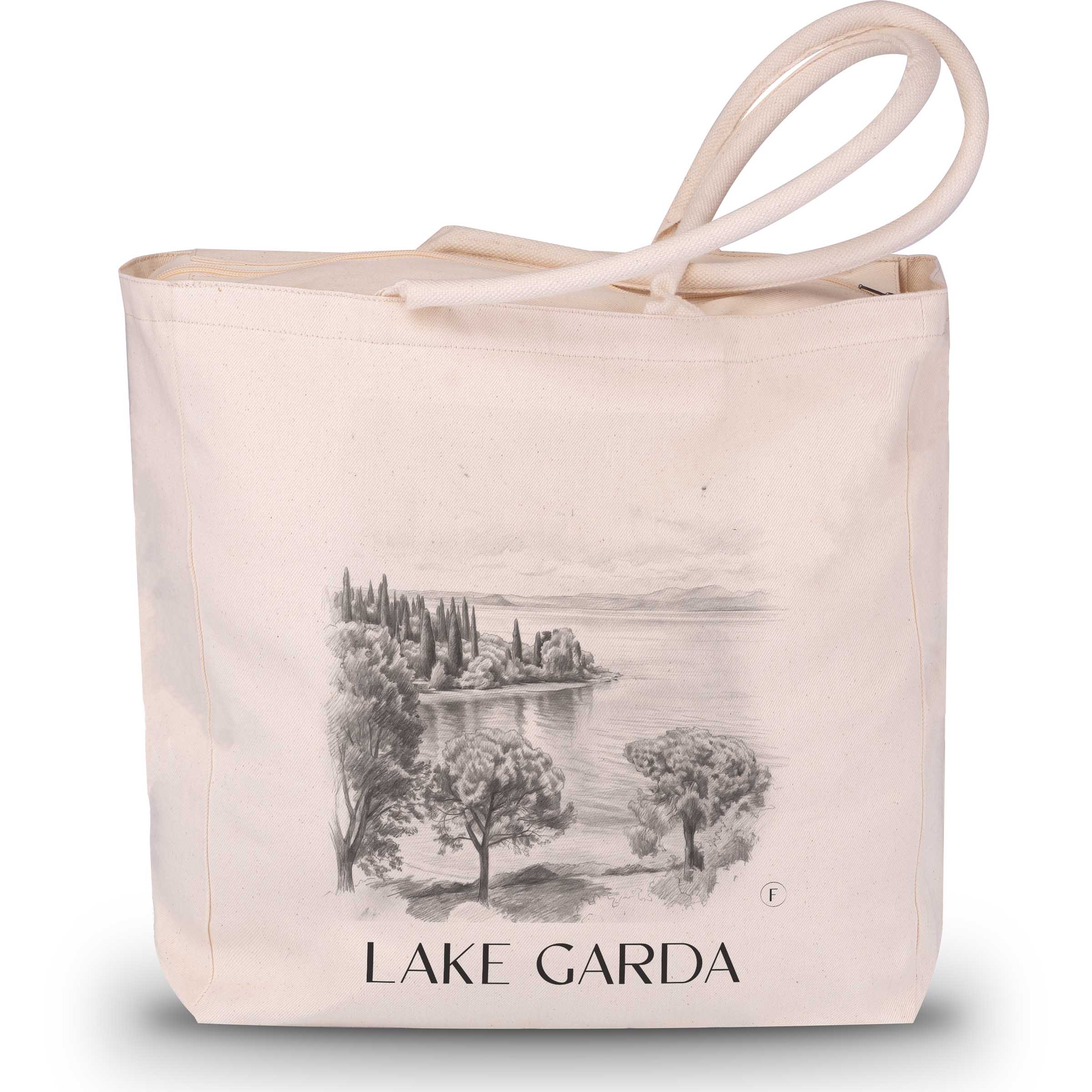 Gardasee - Italien Tote Bag - Einkaufstasche im Zeichnung Stil