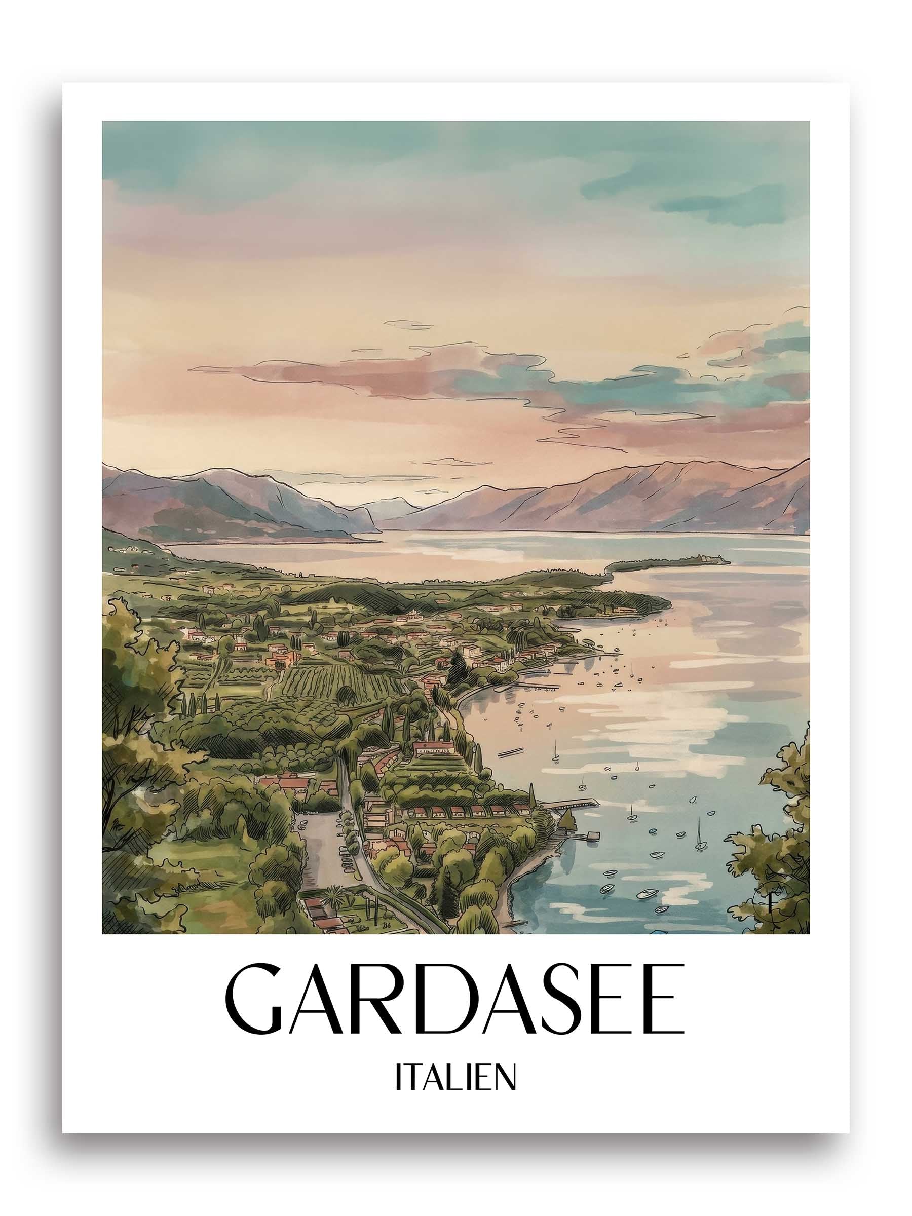 gardasee-italien-italien-poster-aquarell