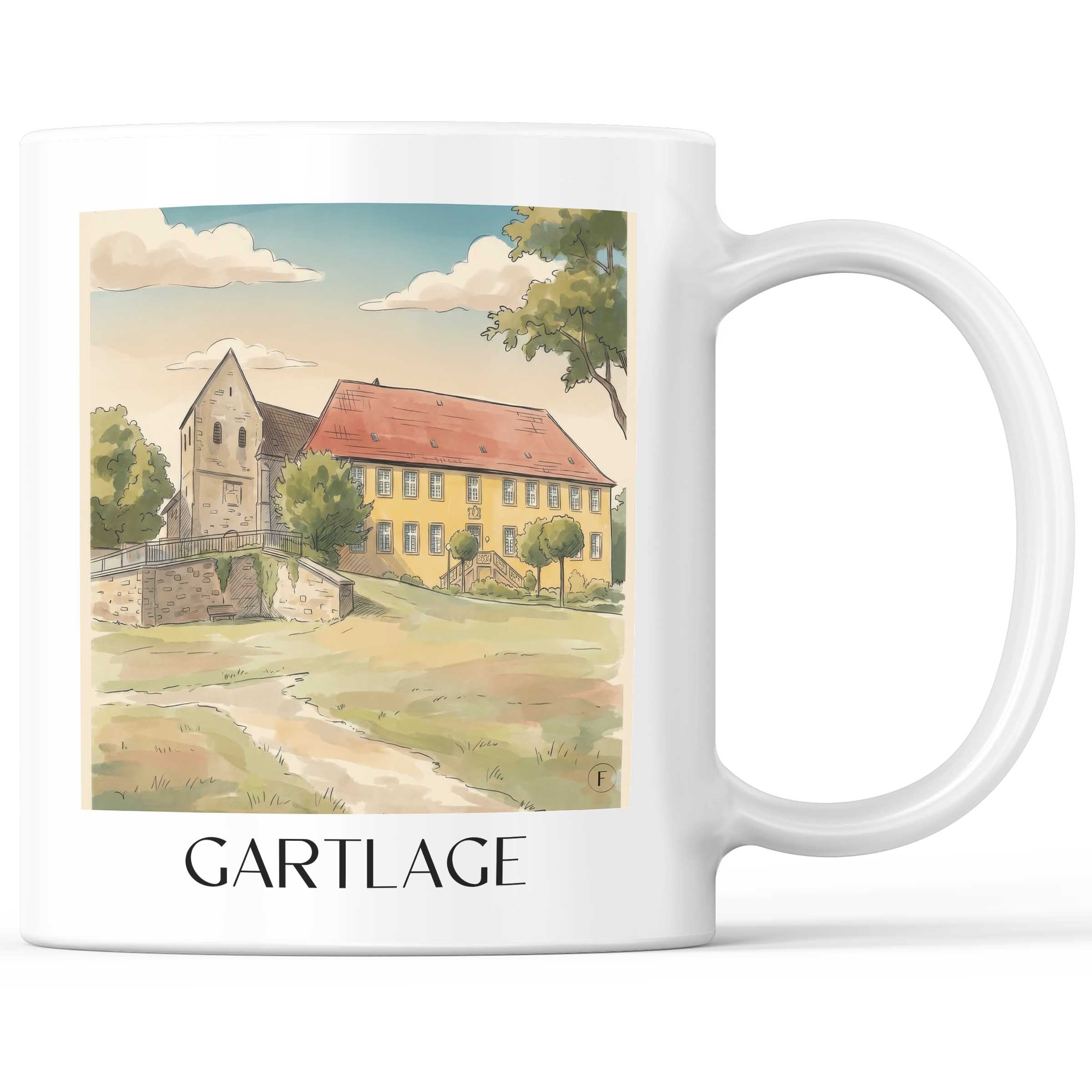 Gartlage Kaffeebecher - Osnabrück - Deutschland Becher - Kaffeetasse im Aquarell Stil - favplace