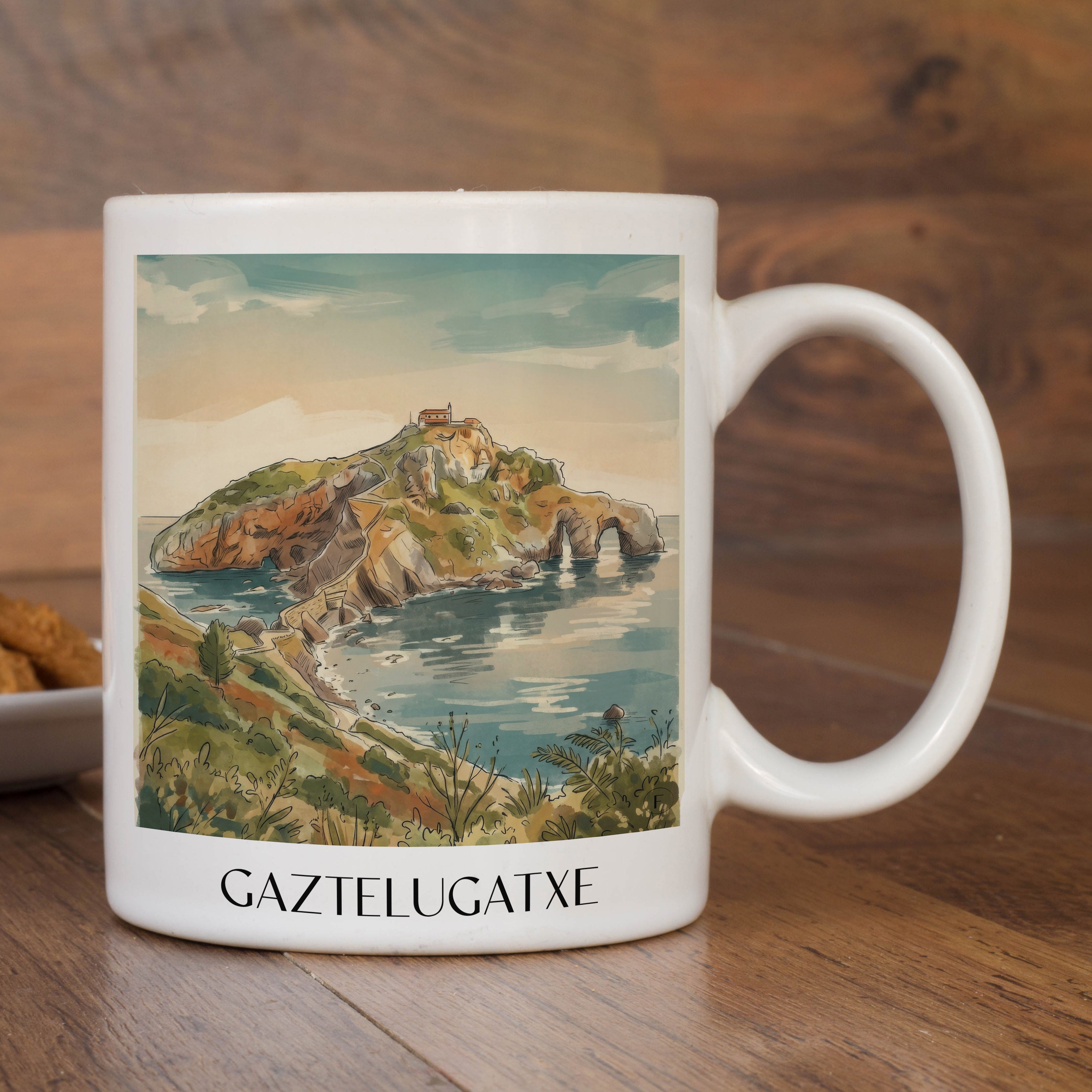 gaztelugatxe-spanien-spanien-kaffeebecher-aquarell