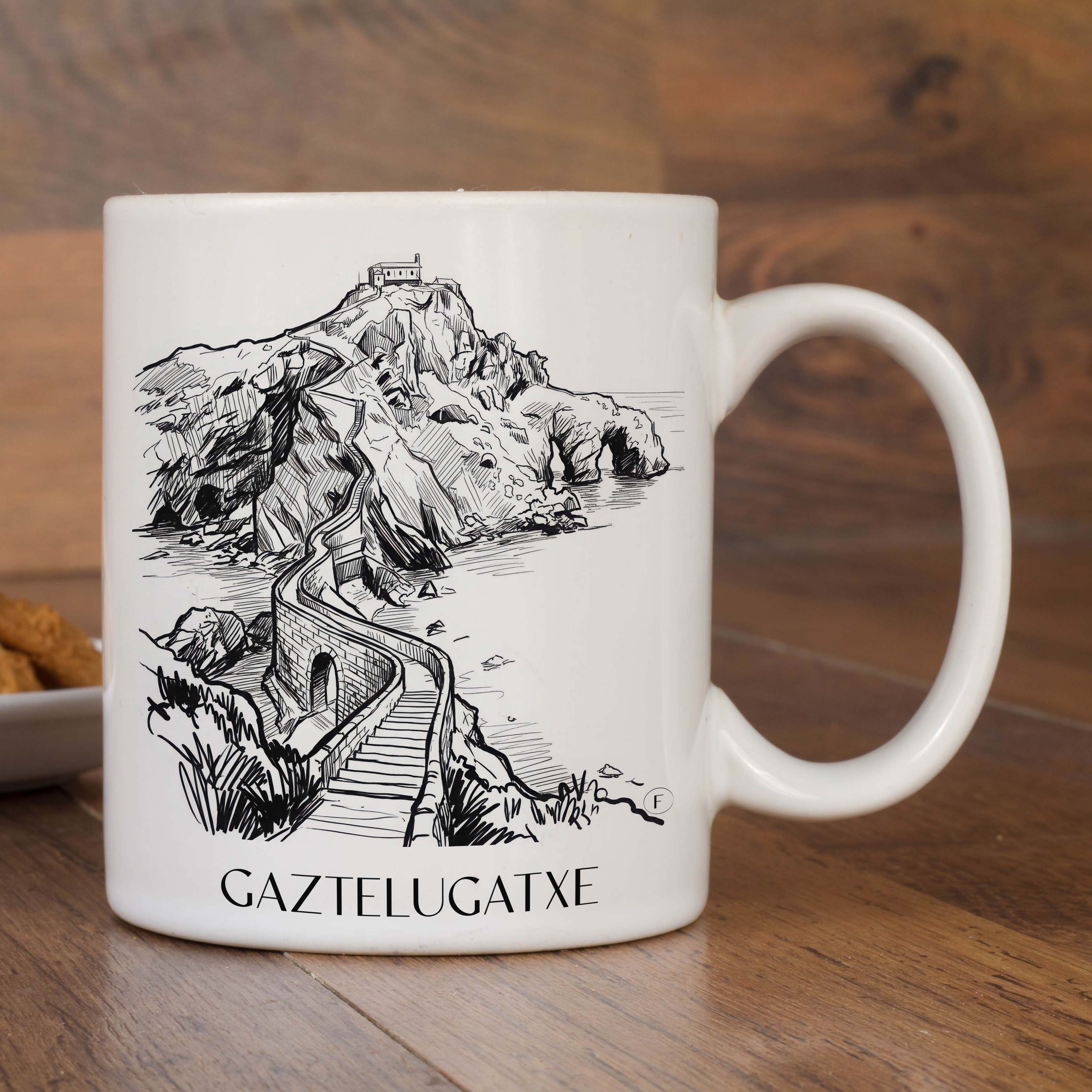 gaztelugatxe-spanien-spanien-kaffeebecher-skizze