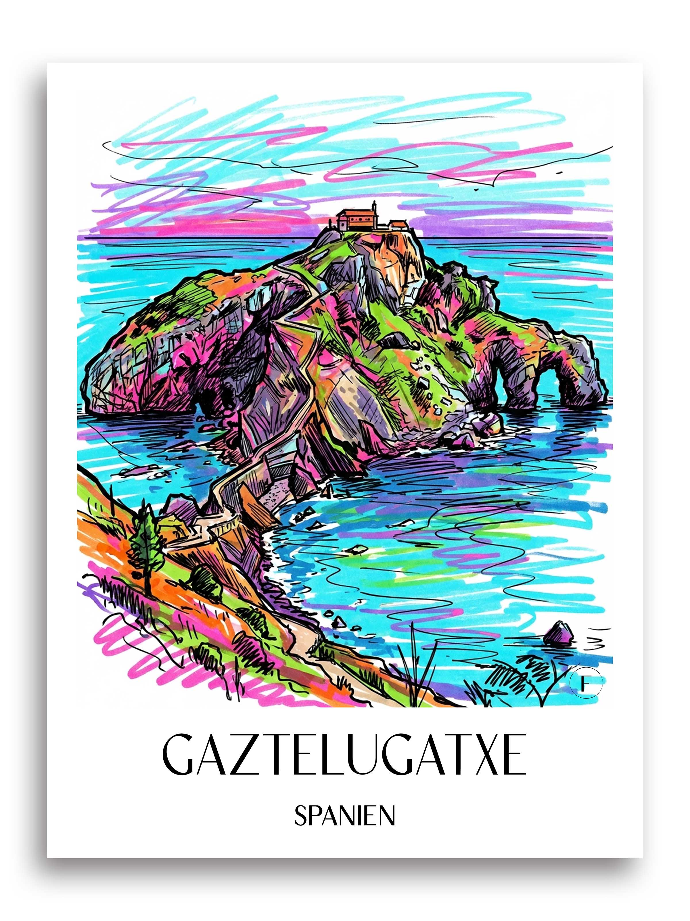 gaztelugatxe-spanien-spanien-poster-graffiti