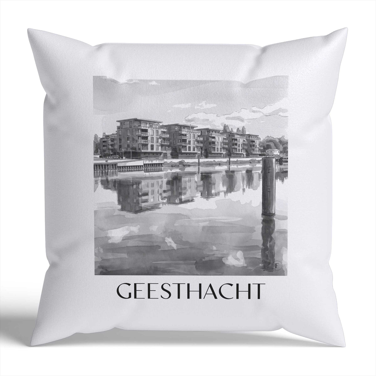 geesthacht-schleswig-holstein-deutschland-kissenbezug-aquarell-schwarz-weiss