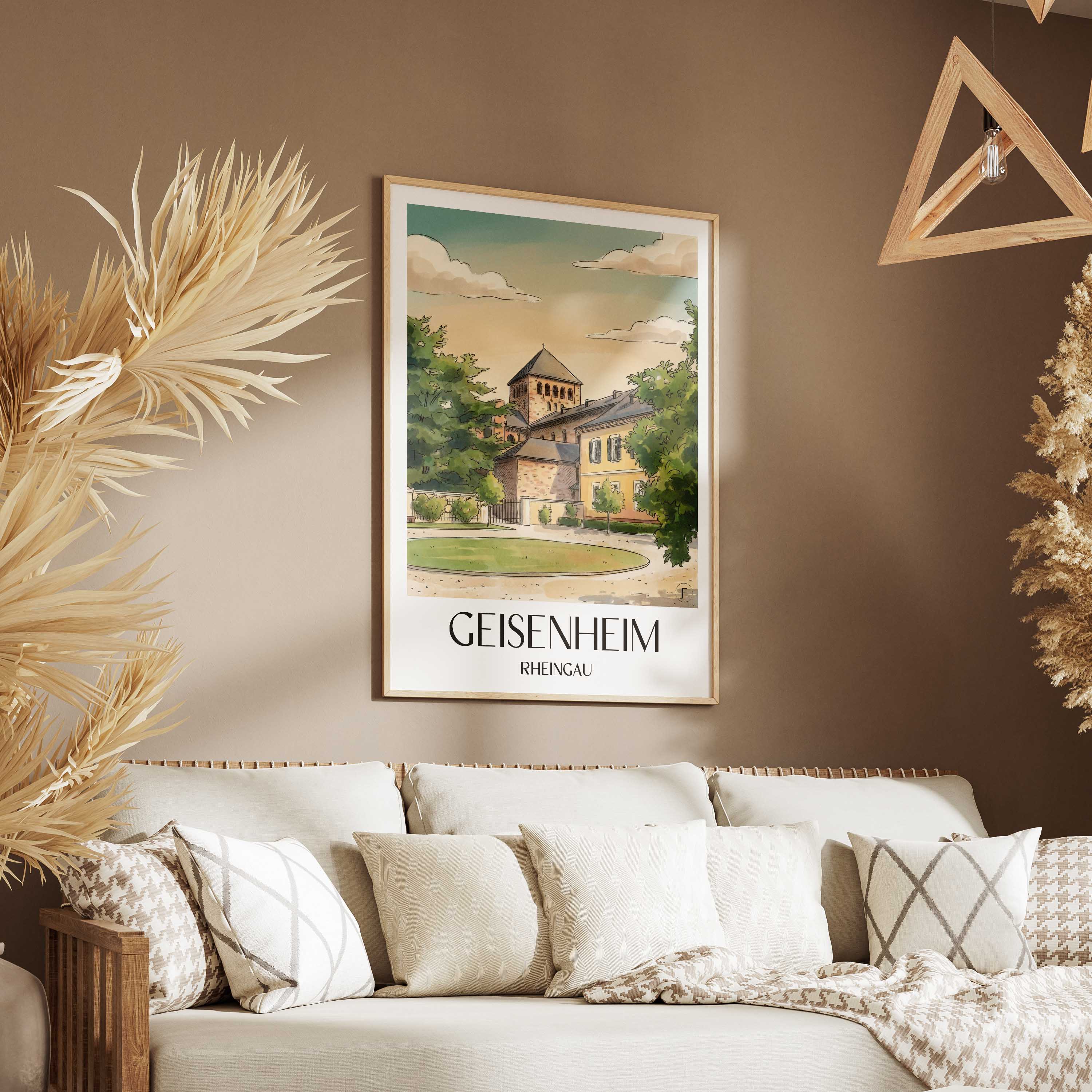 geisenheim-rheingau-deutschland-poster-aquarell