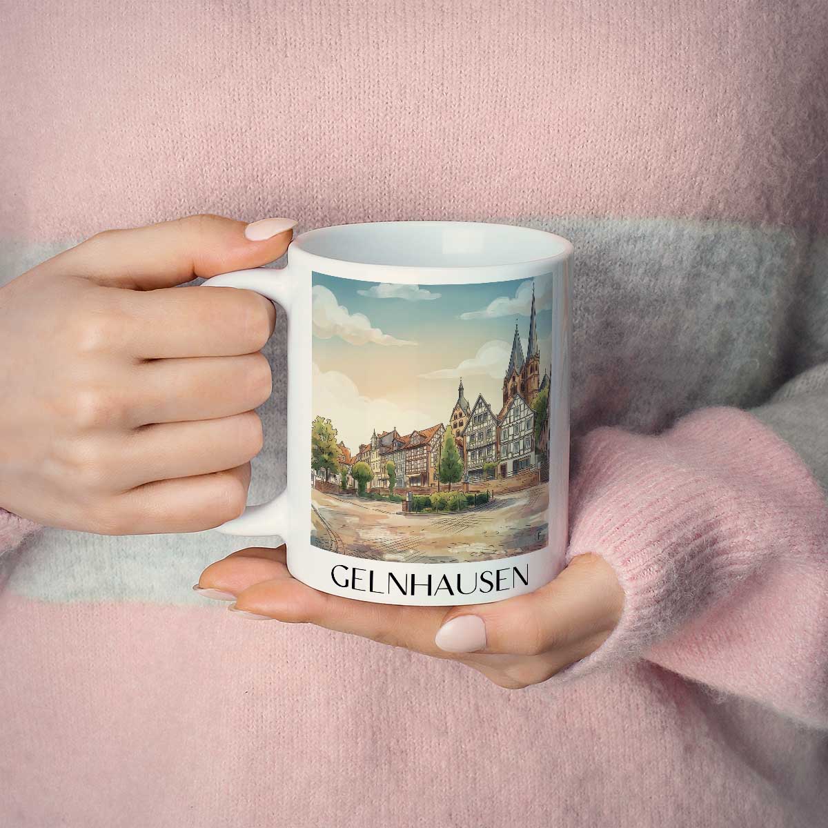 gelnhausen-spessart-deutschland-kaffeebecher-aquarell