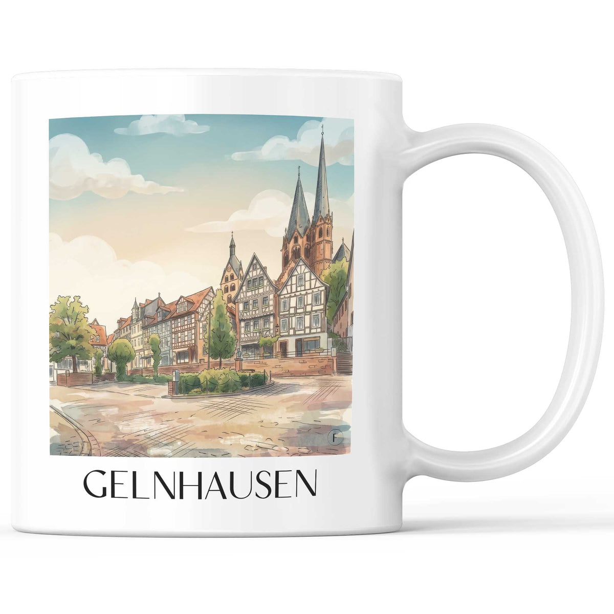 gelnhausen-spessart-deutschland-kaffeebecher-aquarell