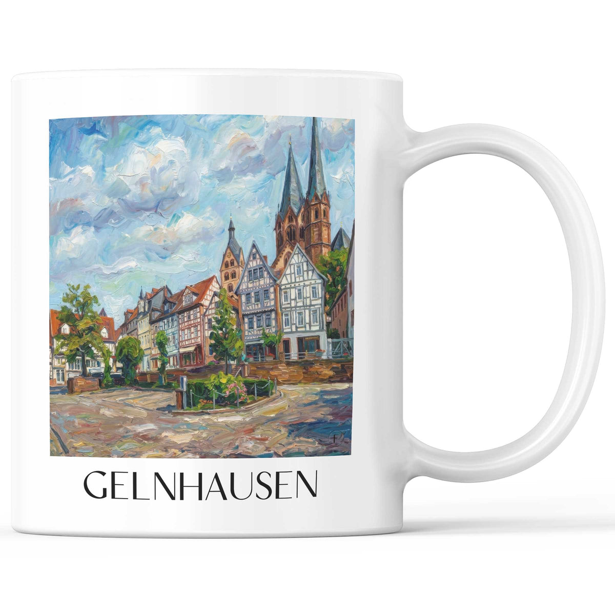 Gelnhausen Kaffeebecher - Spessart - Deutschland Becher - Kaffeetasse im Ölgemälde Stil - favplace