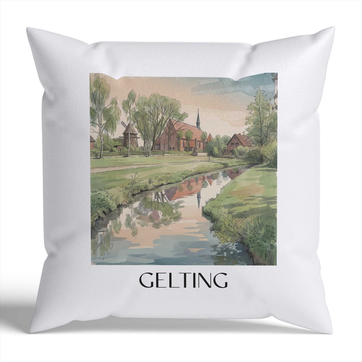 gelting-schleswig-deutschland-kissenbezug-aquarell