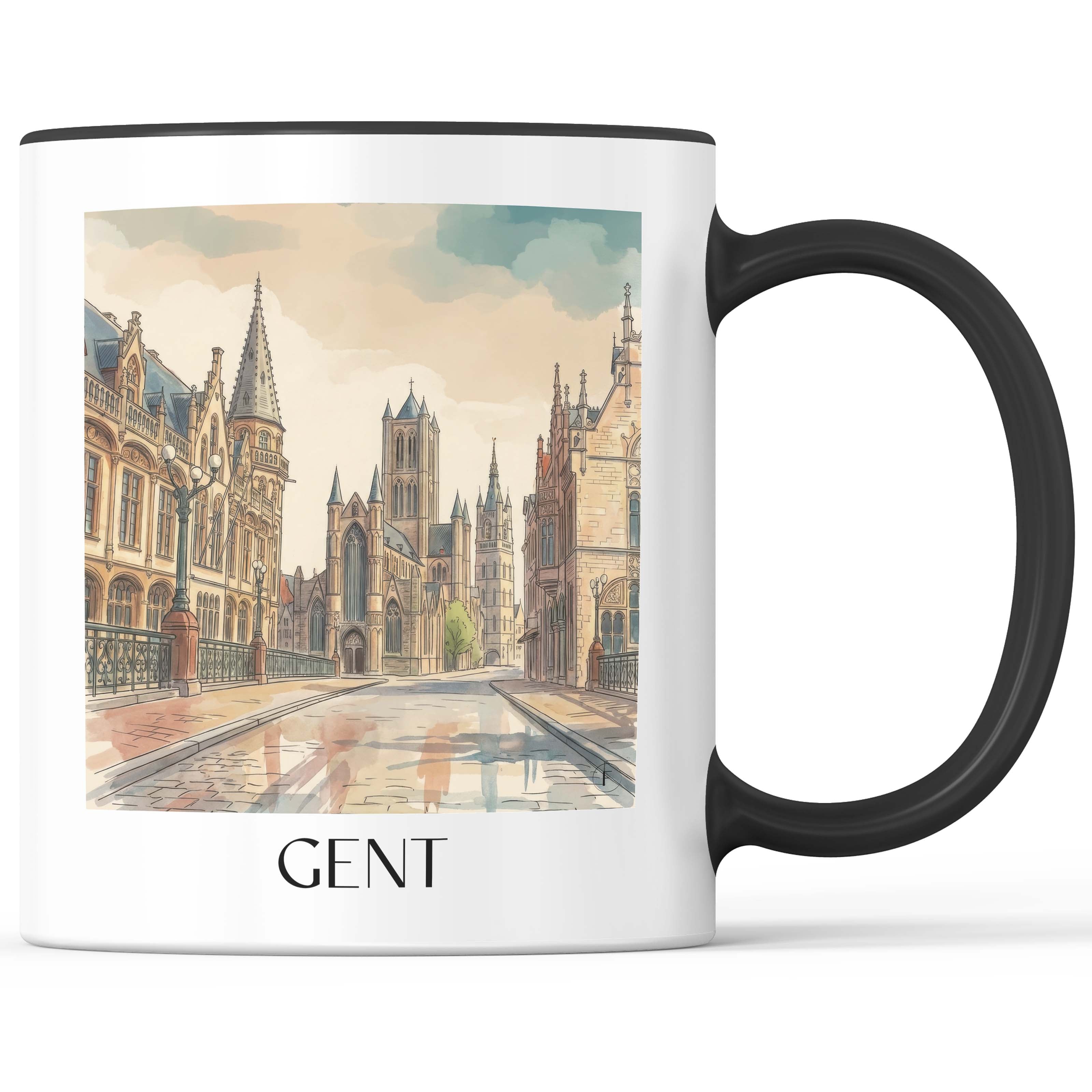 gent-belgien-belgien-kaffeebecher-aquarell