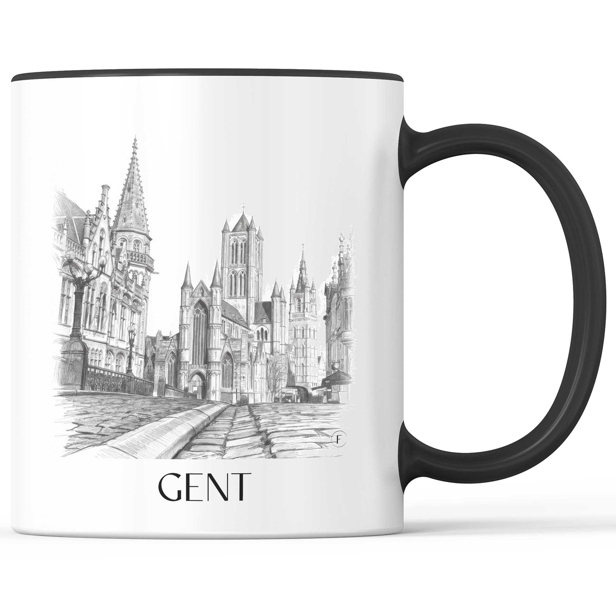 gent-belgien-belgien-kaffeebecher-bleistift-zeichnung-drawing