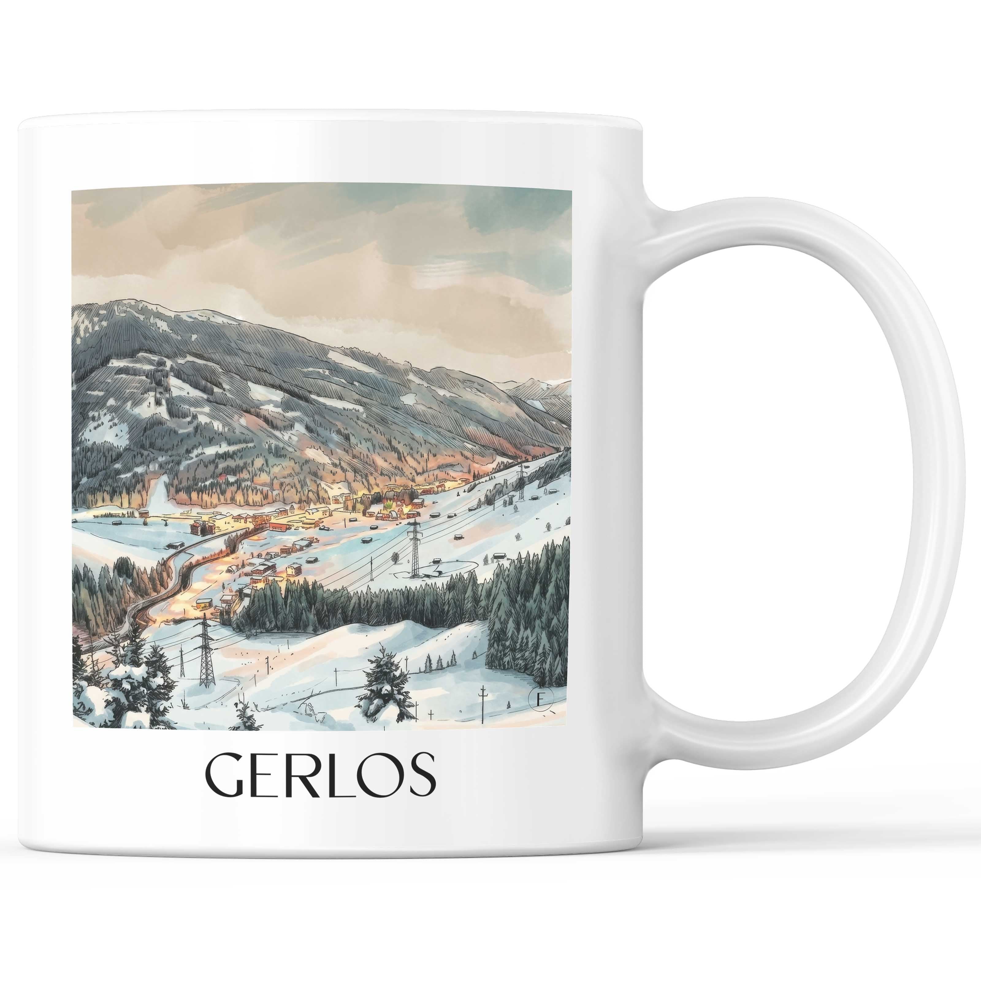 gerlos-tirol-österreich-kaffeebecher-aquarell