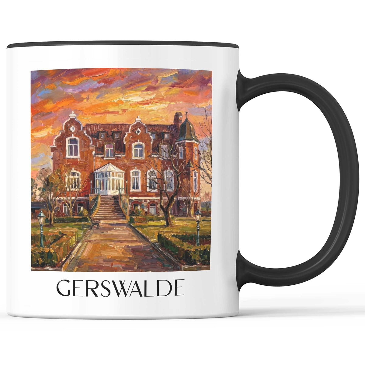 Gerswalde Kaffeebecher - Uckermark - Deutschland Becher - Kaffeetasse im Ölgemälde Stil - favplace