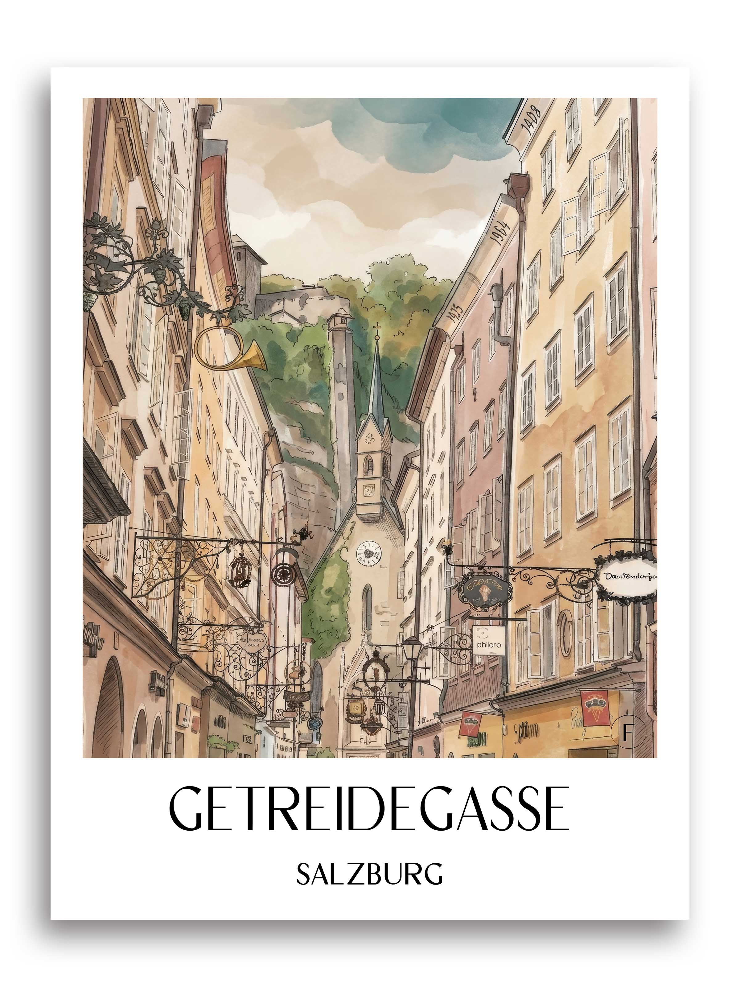 getreidegasse-salzburg-österreich-poster-aquarell