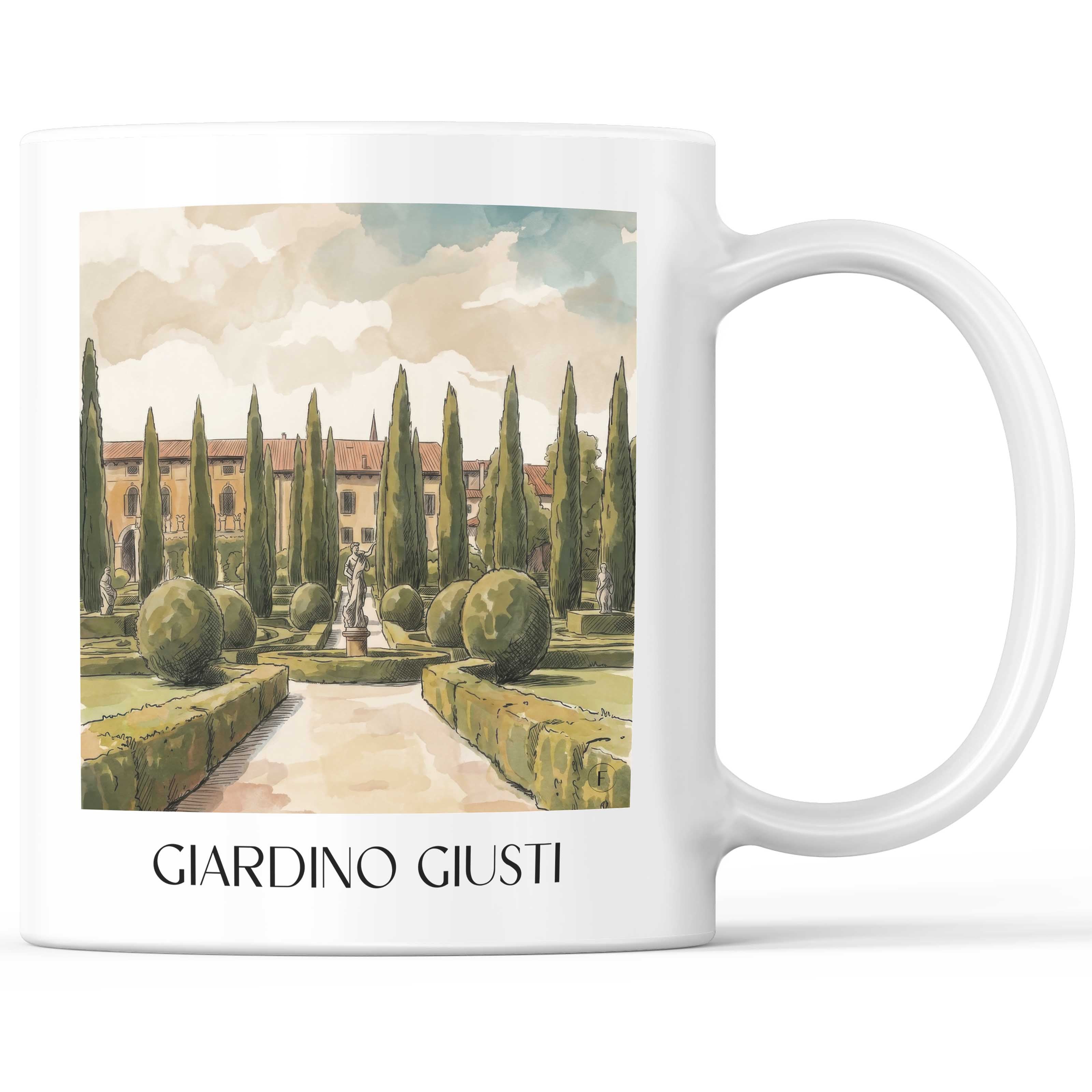 Giardino Giusti Kaffeebecher - Verona - Italien Becher - Kaffeetasse im Aquarell Stil - favplace