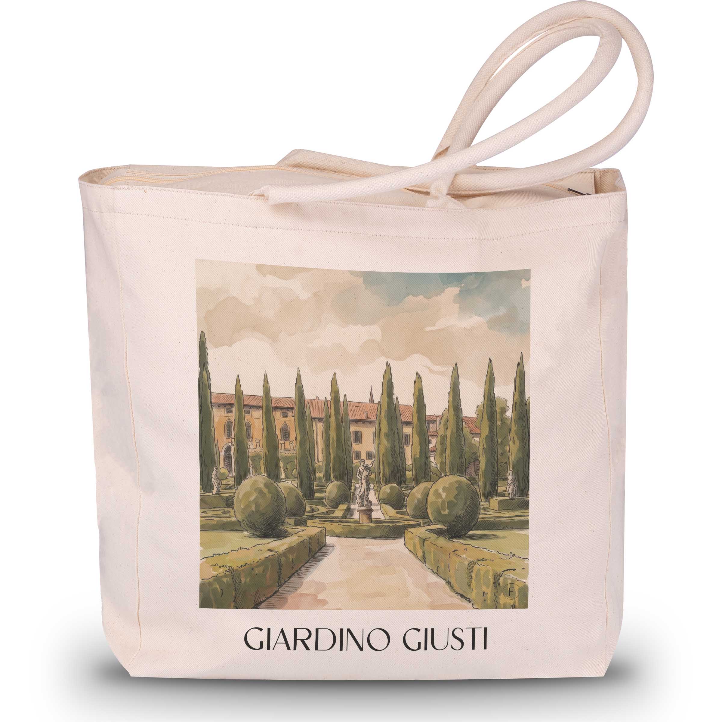 Giardino Giusti Shopping Tasche - Verona - Italien Tote Bag - Einkaufstasche im Aquarell Stil - favplace