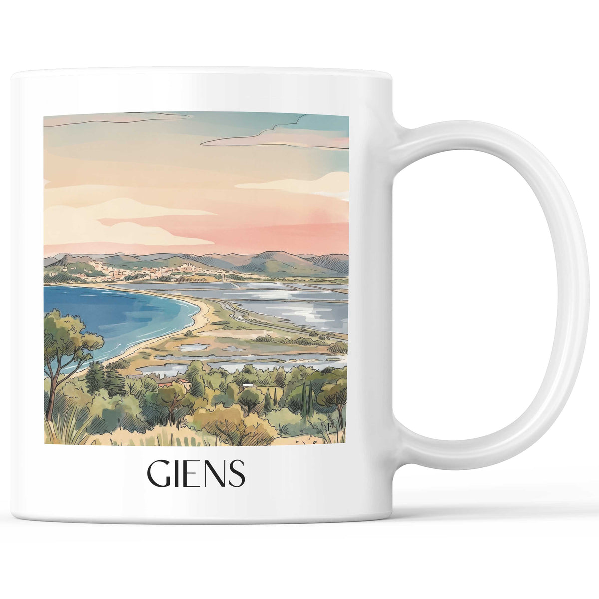 giens-hyères-frankreich-kaffeebecher-aquarell