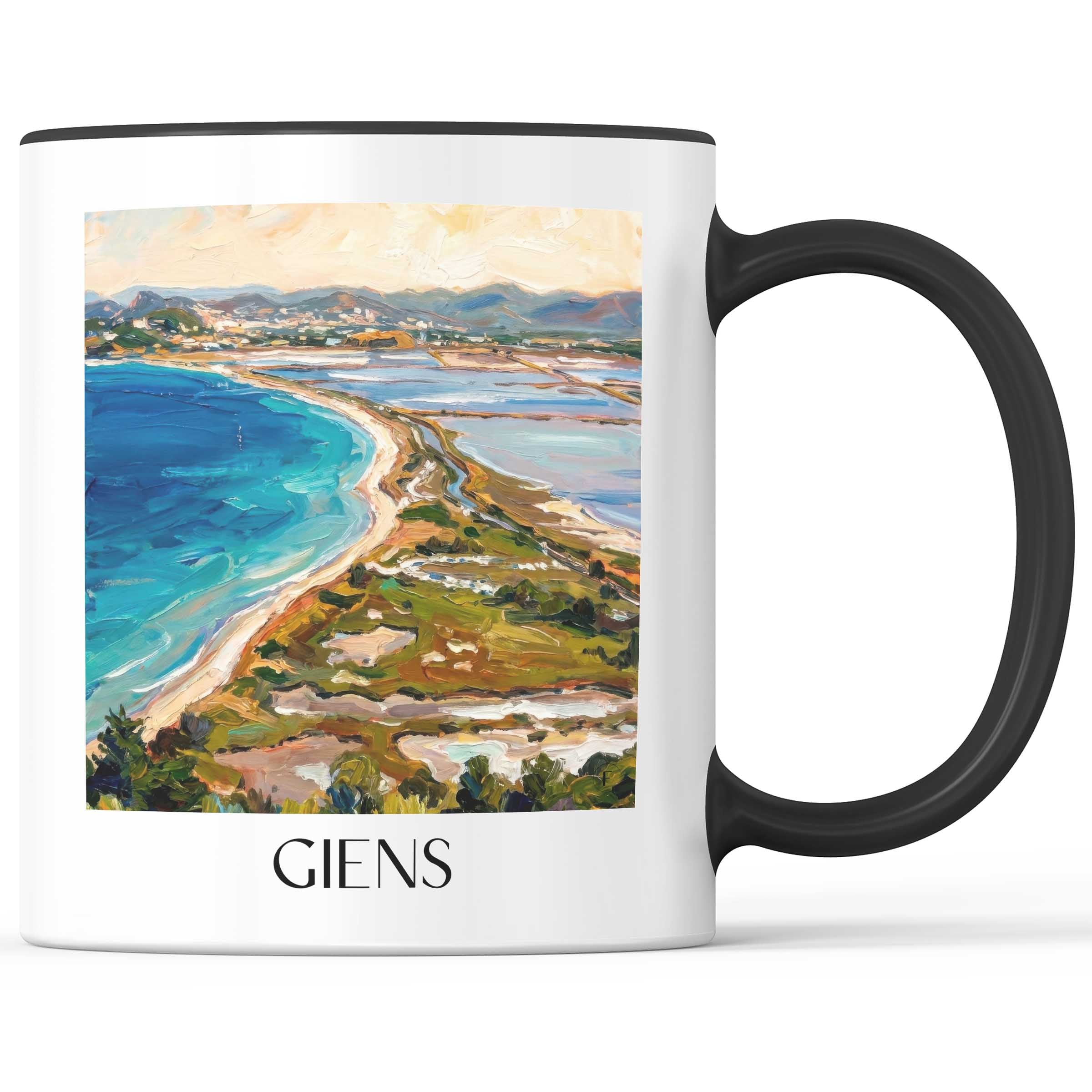 Giens Kaffeebecher - Hyères - Frankreich Becher - Kaffeetasse im Ölgemälde Stil - favplace