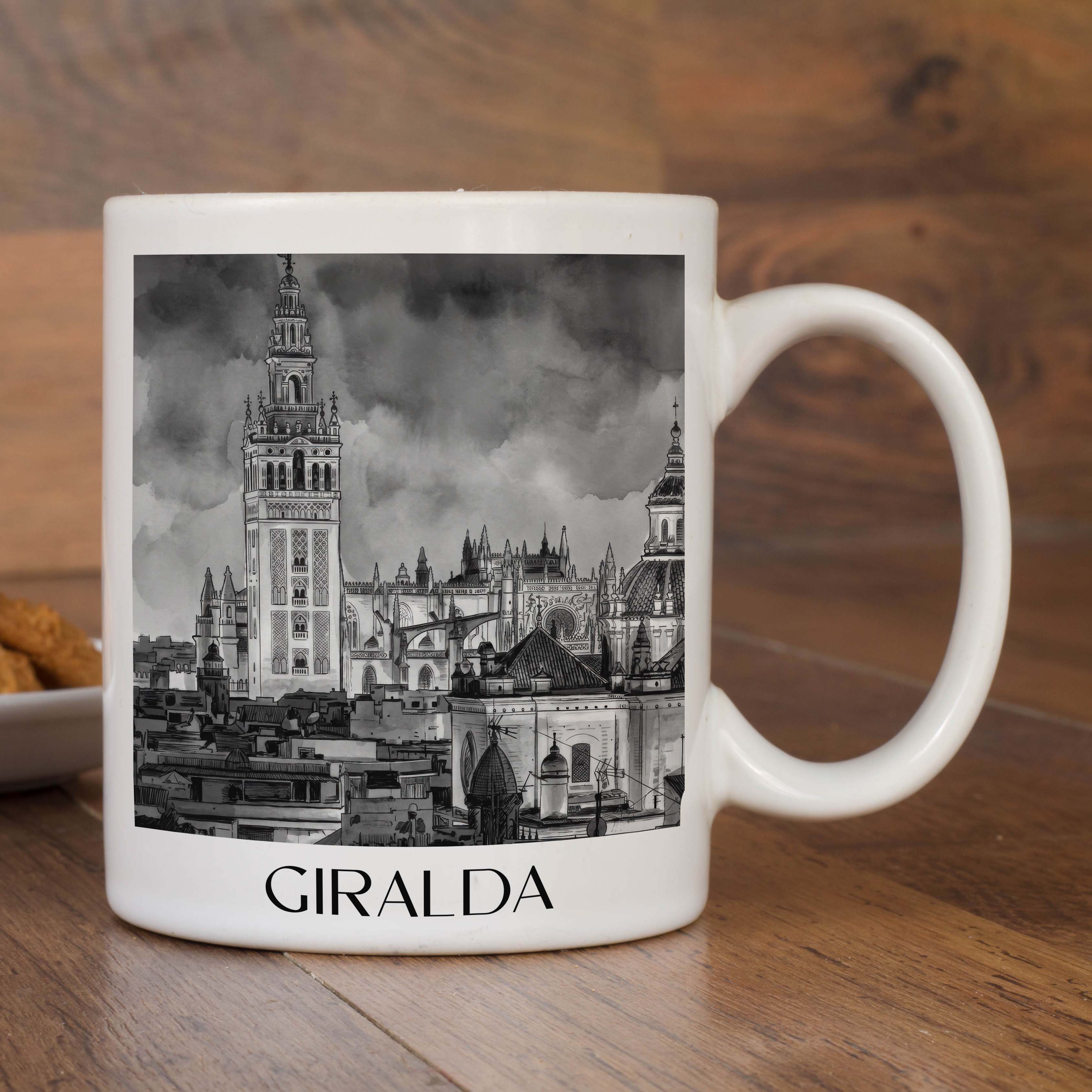 giralda-sevilla-spanien-kaffeebecher-aquarell-schwarz-weiss