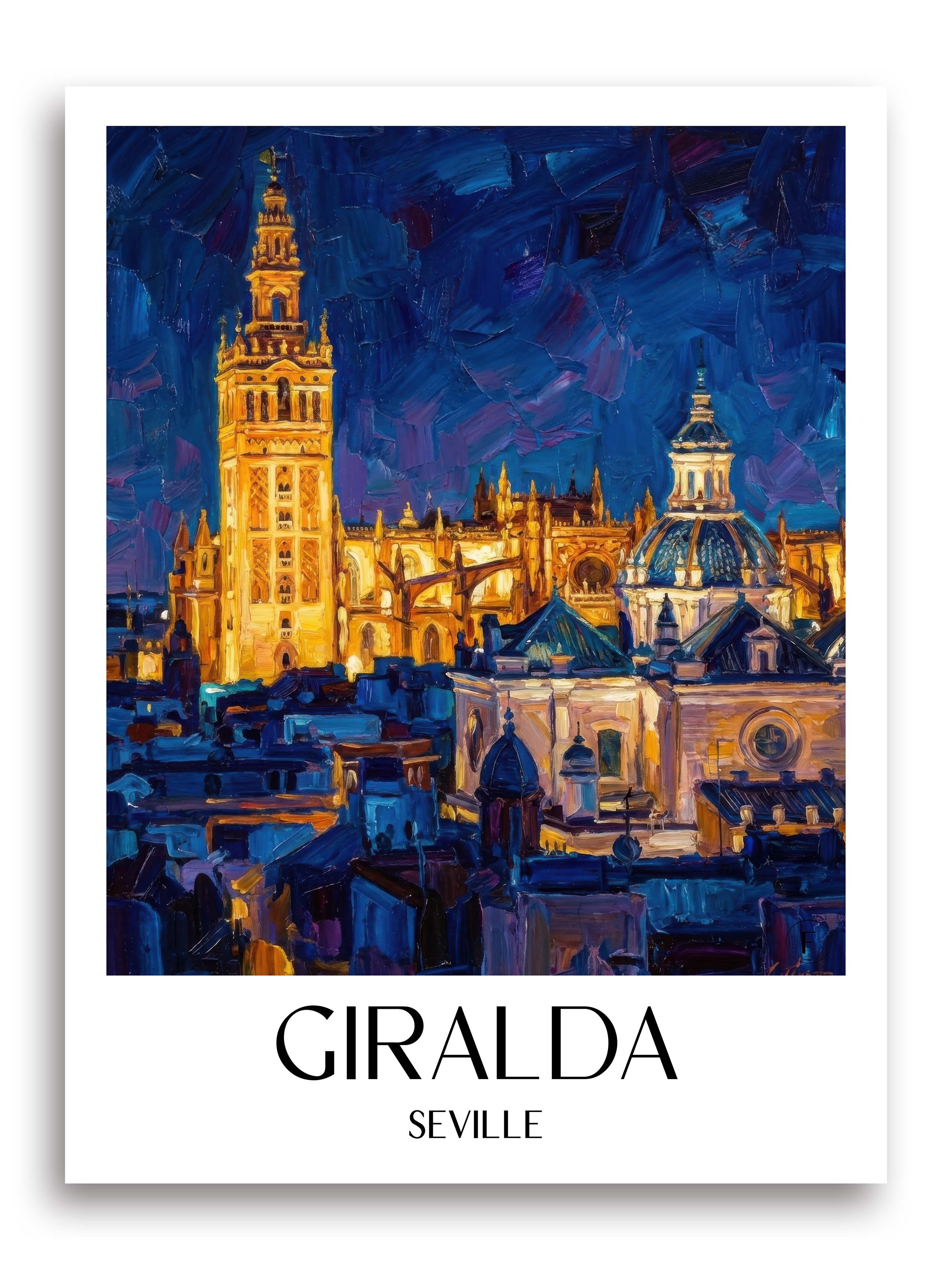 Giralda Poster - Sevilla - Spanien Kunstdruck - Ölgemälde von A4 bis A1 - favplace