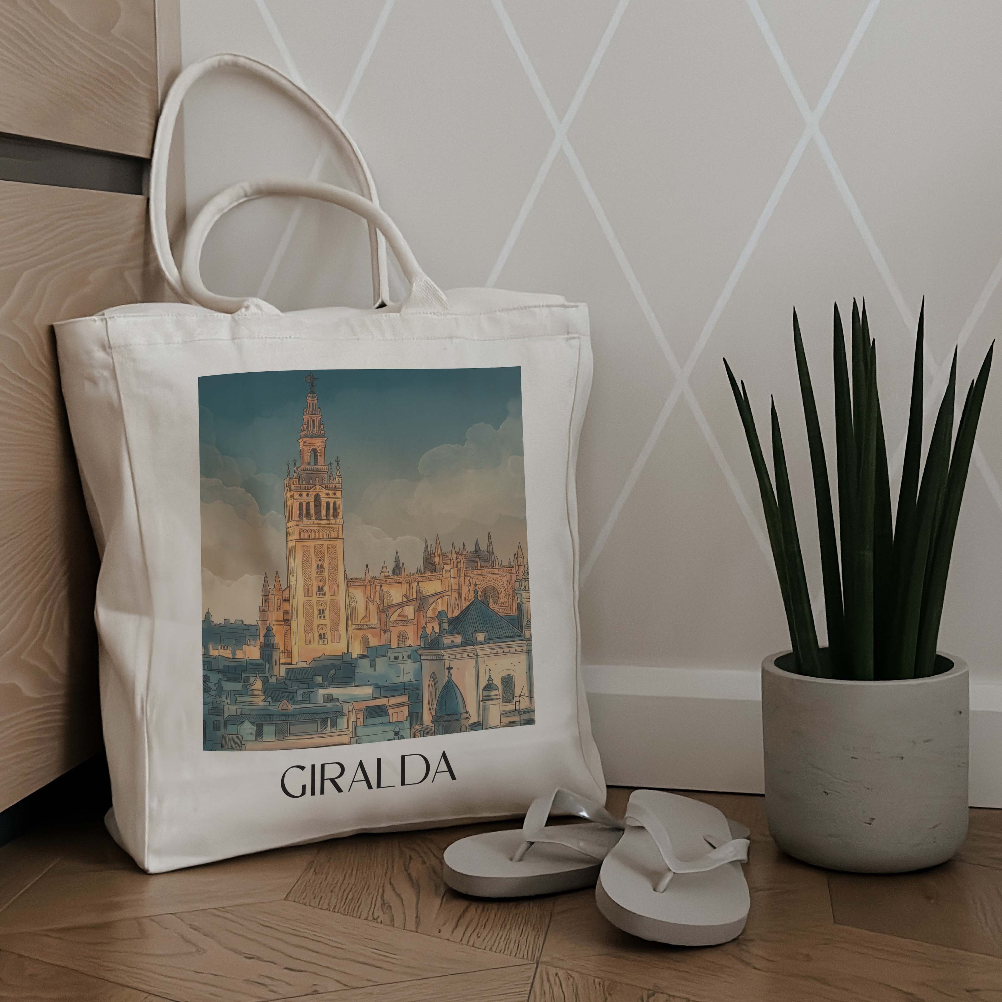 giralda-sevilla-spanien-einkaufstasche-aquarell