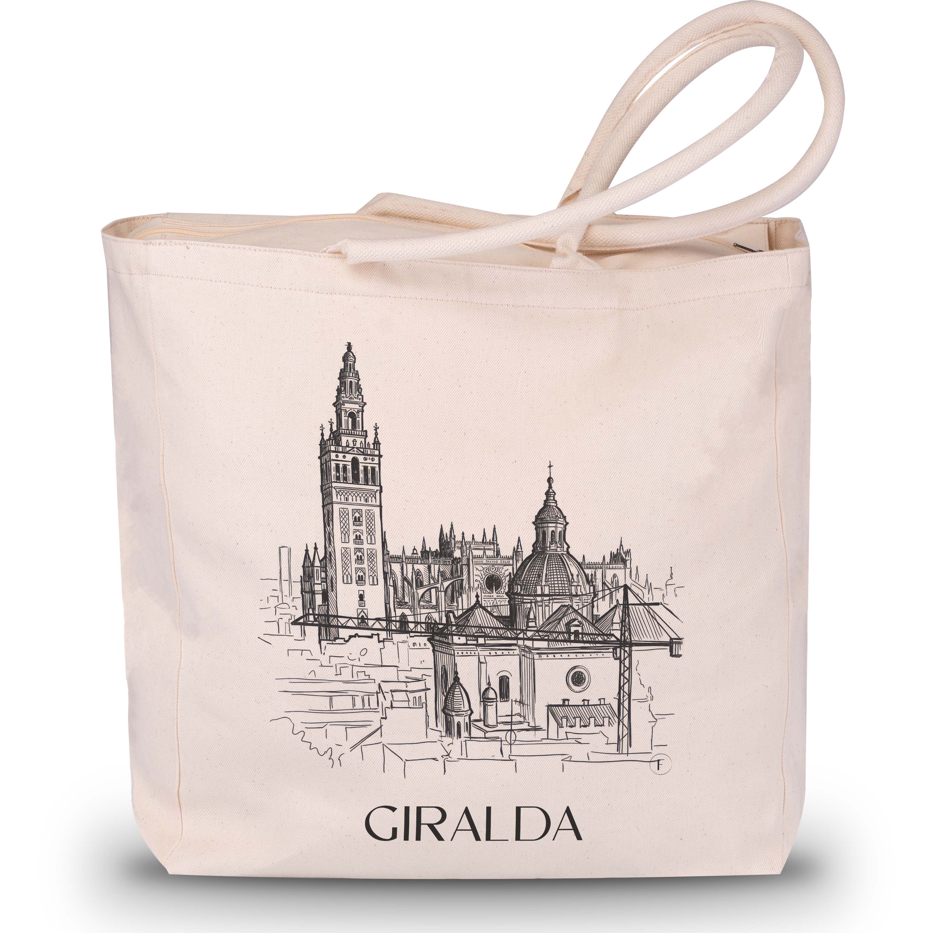 giralda-sevilla-spanien-einkaufstasche-skizze