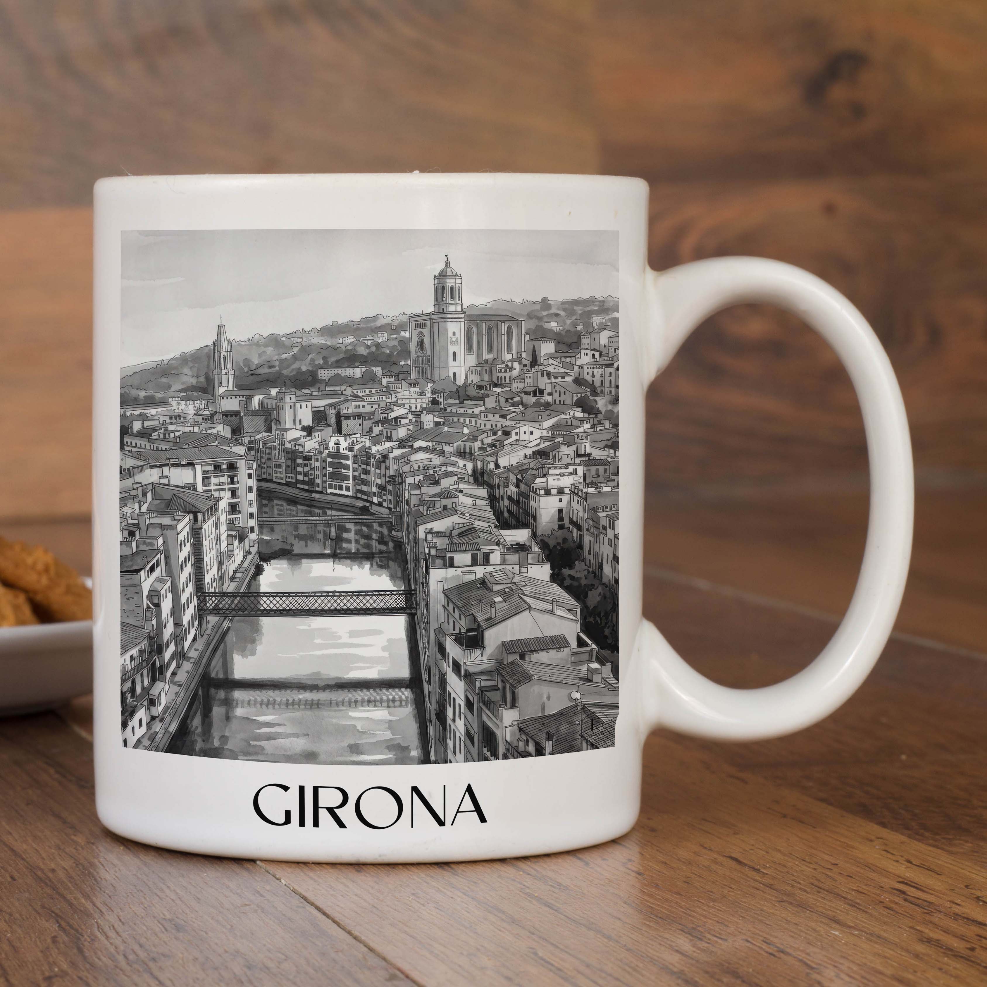 girona-spanien-spanien-und-spanien-kaffeebecher-aquarell-schwarz-weiss