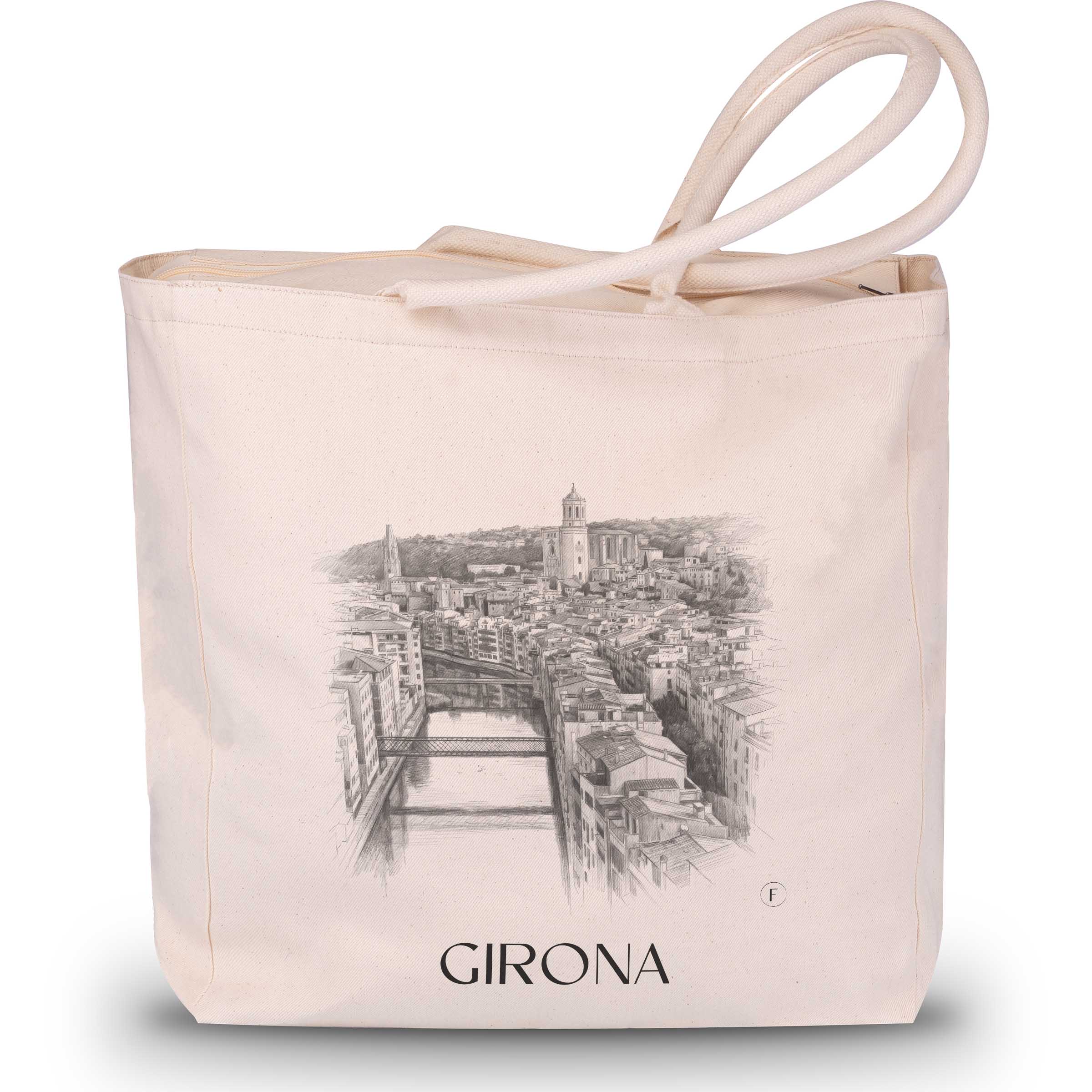 girona-spanien-spanien-einkaufstasche-bleistift-zeichnung-drawing