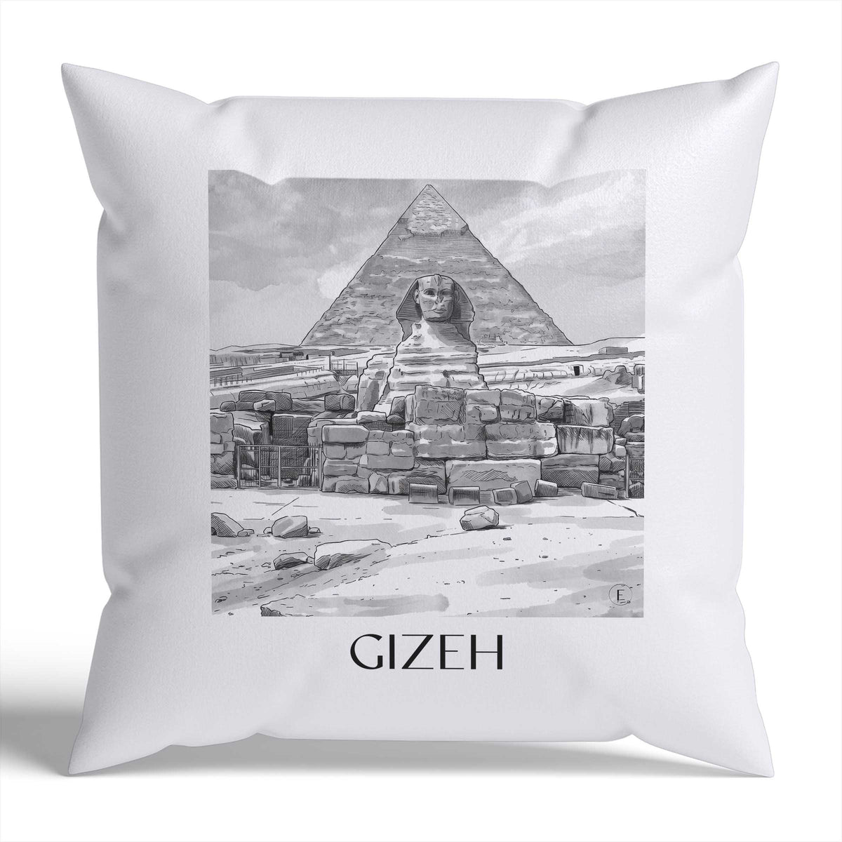 gizeh-ägypten-ägypten-kissenbezug-aquarell-schwarz-weiss