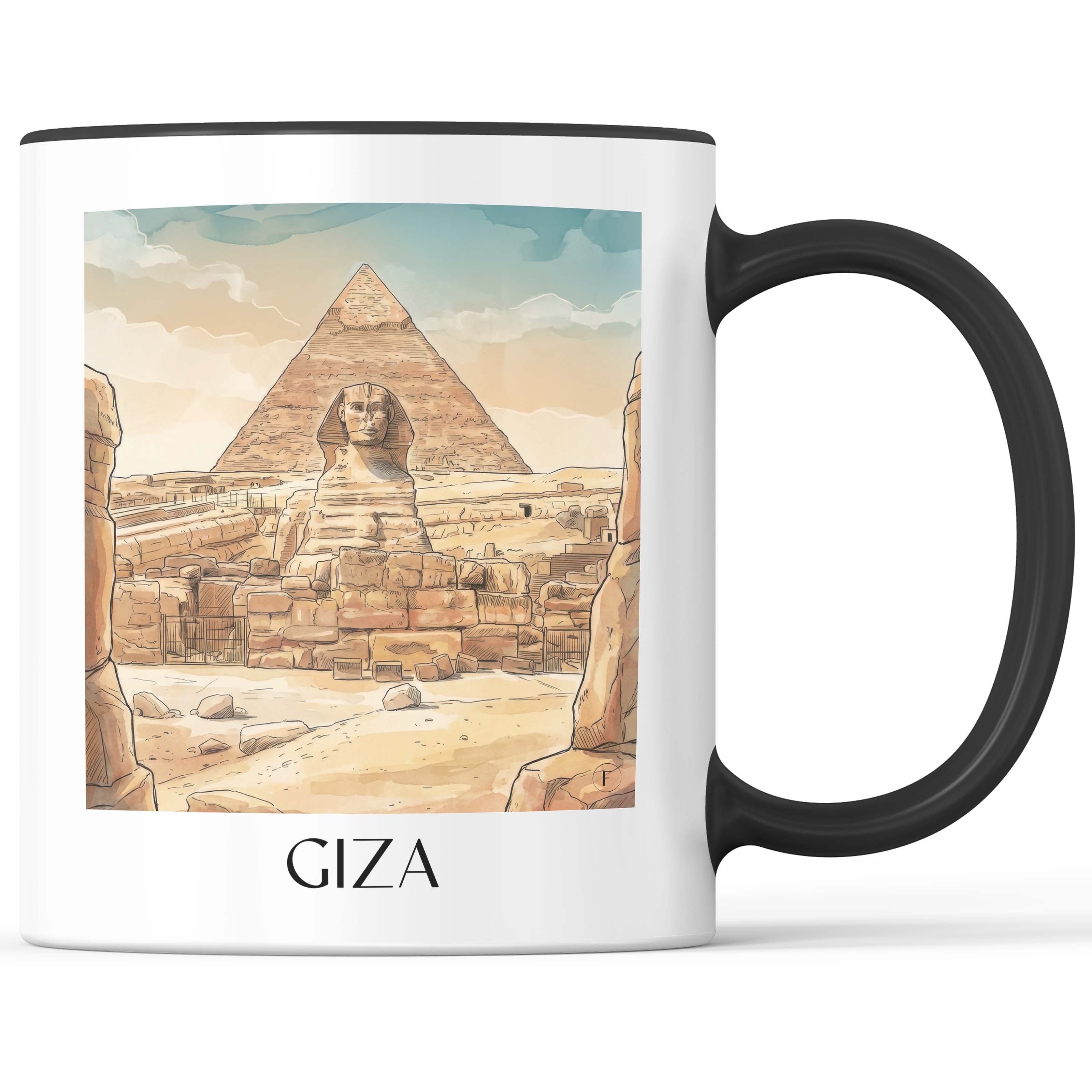 Gizeh - Ägypten Becher - Kaffeetasse im Aquarell Stil - favplace
