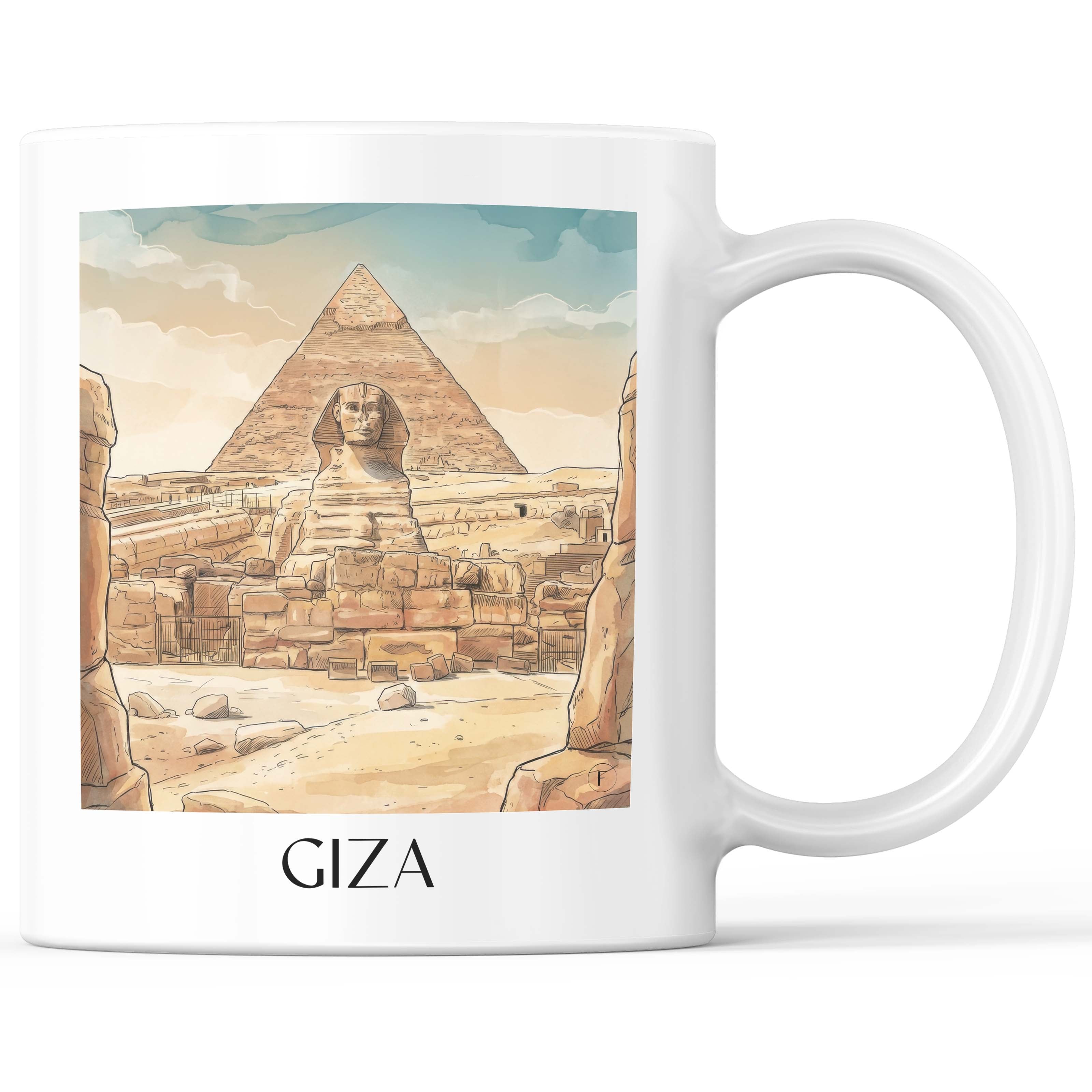 Gizeh - Ägypten Becher - Kaffeetasse im Aquarell Stil - favplace
