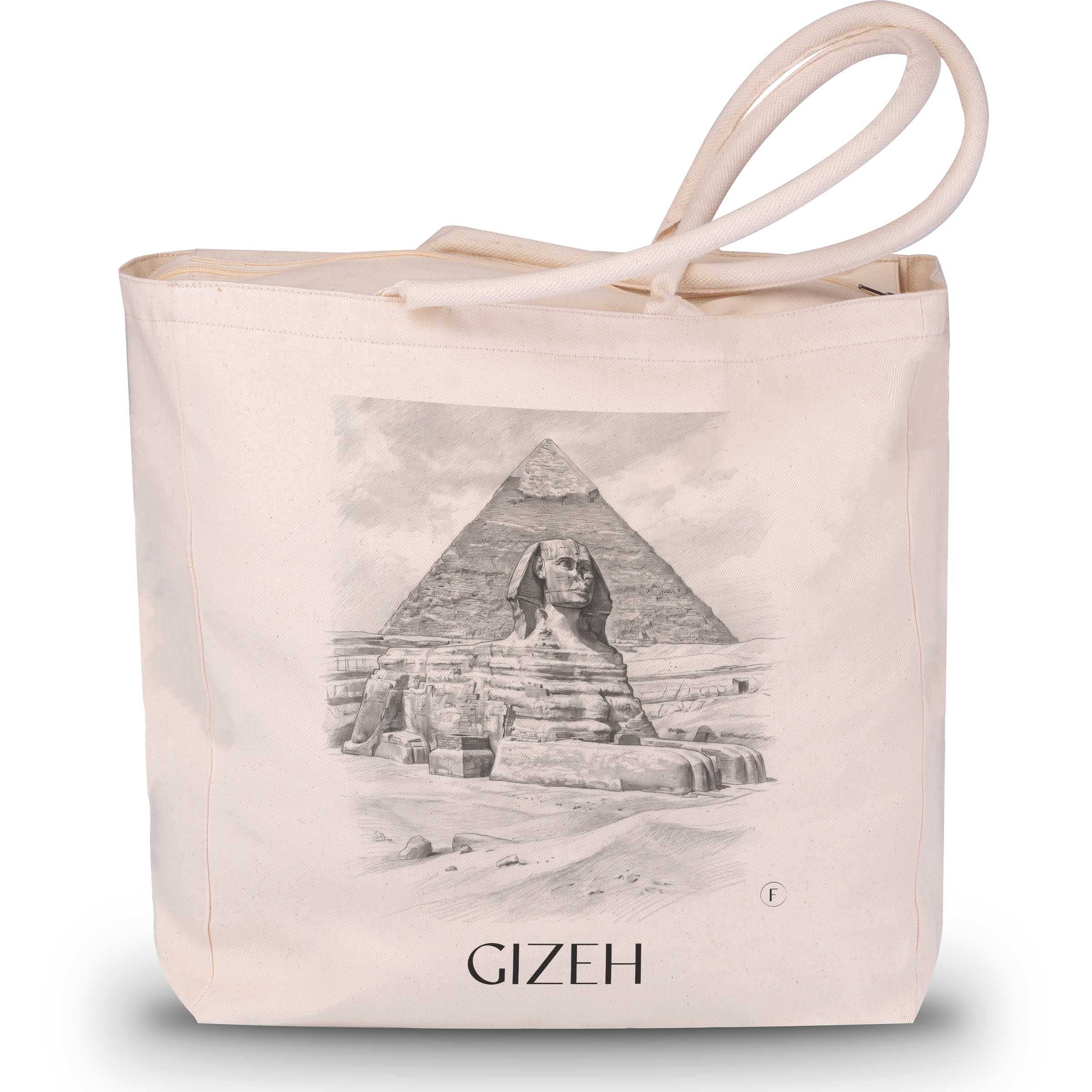 gizeh-ägypten-einkaufstasche-bleistift-zeichnung-drawing