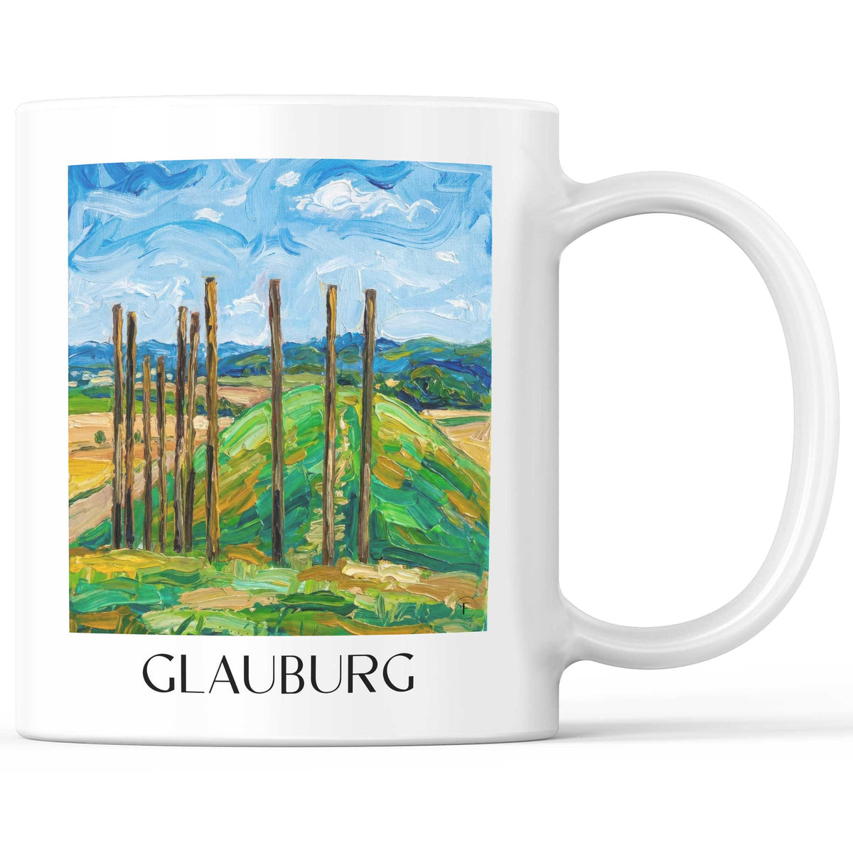 Glauburg Kaffeebecher - Wetterau - Deutschland Becher - Kaffeetasse im Ölgemälde Stil - favplace