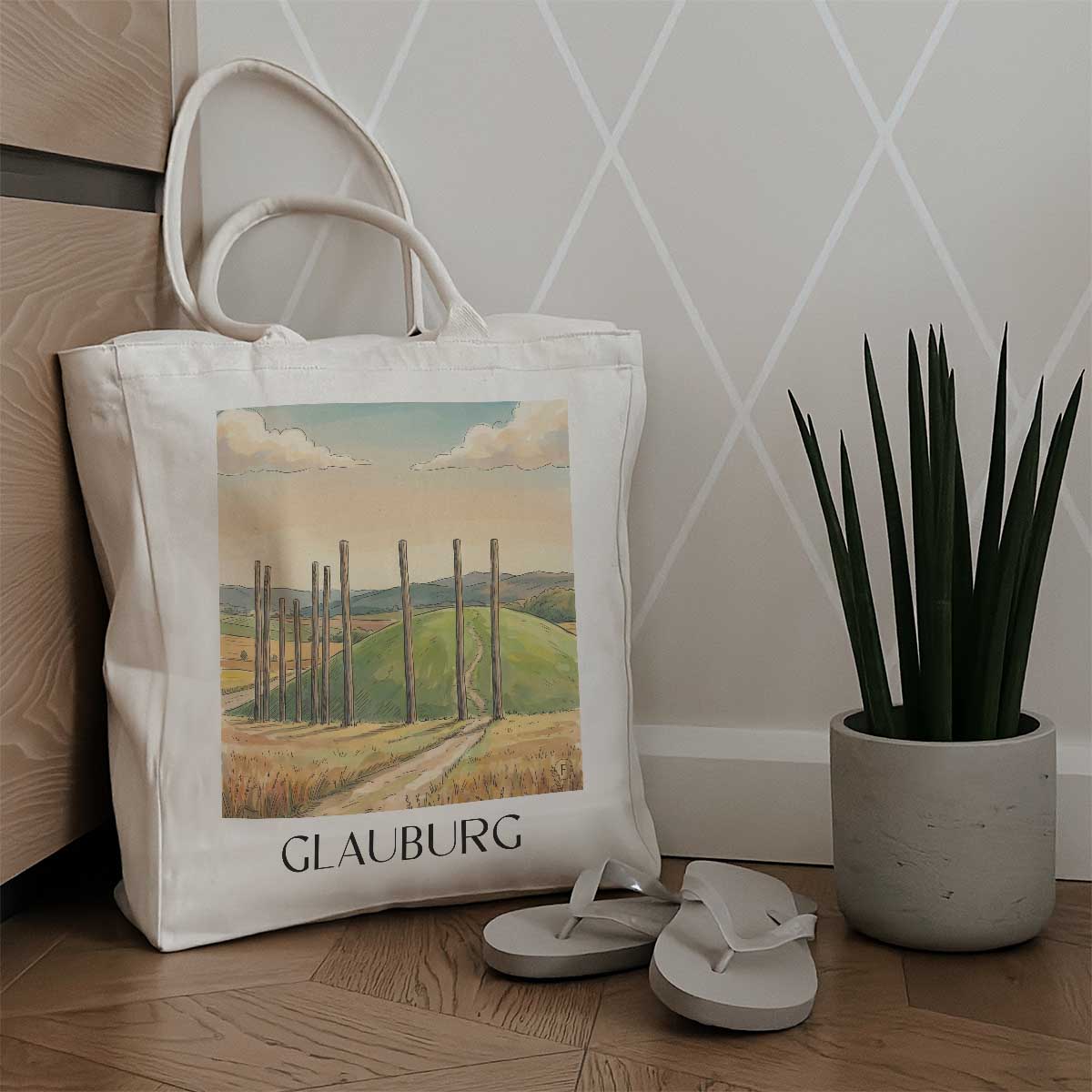 glauburg-wetterau-deutschland-einkaufstasche-aquarell