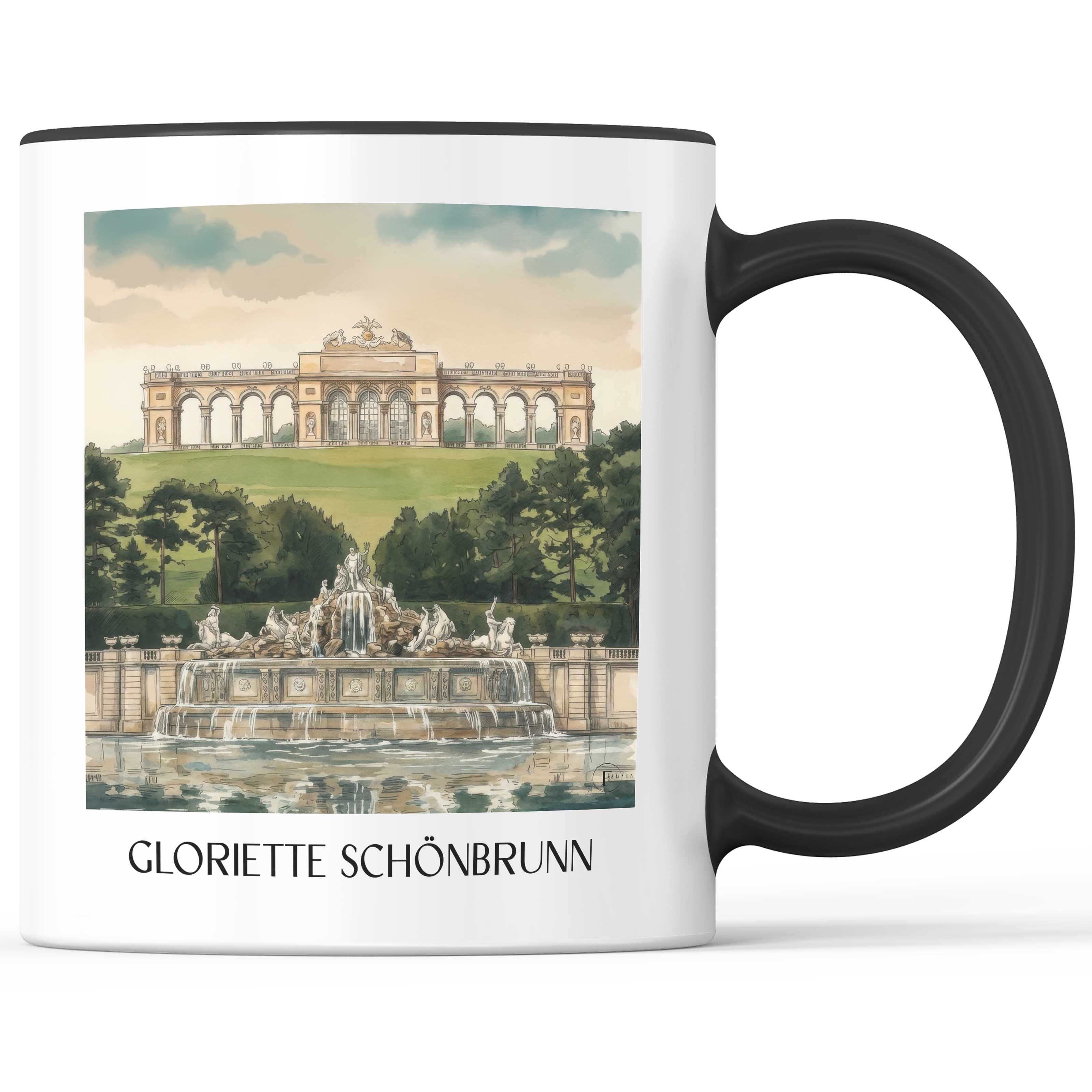 Gloriette Schönbrunn Kaffeebecher - Wien - Österreich Becher - Kaffeetasse im Aquarell Stil - favplace