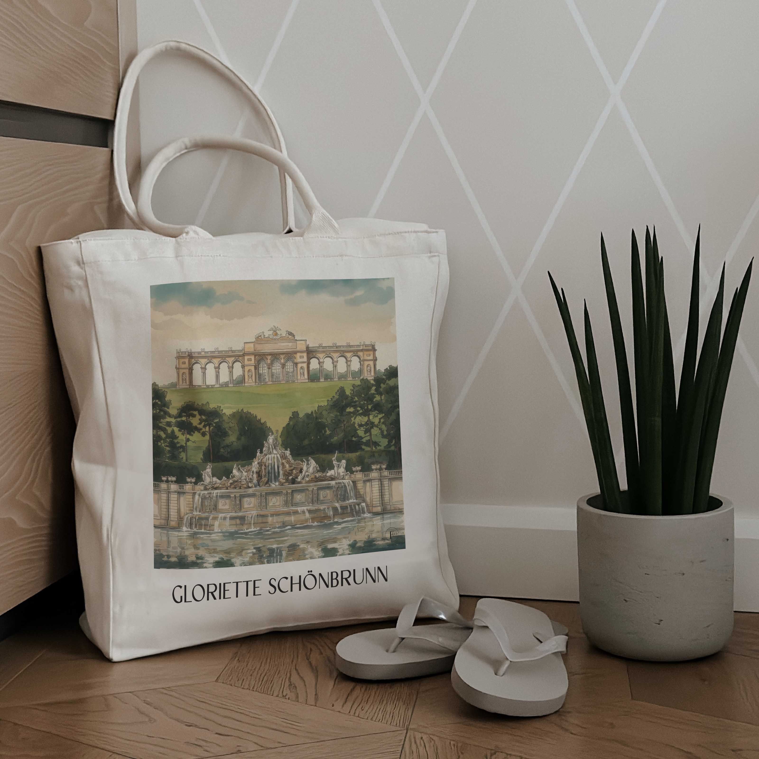 gloriette-schönbrunn-wien-österreich-einkaufstasche-aquarell