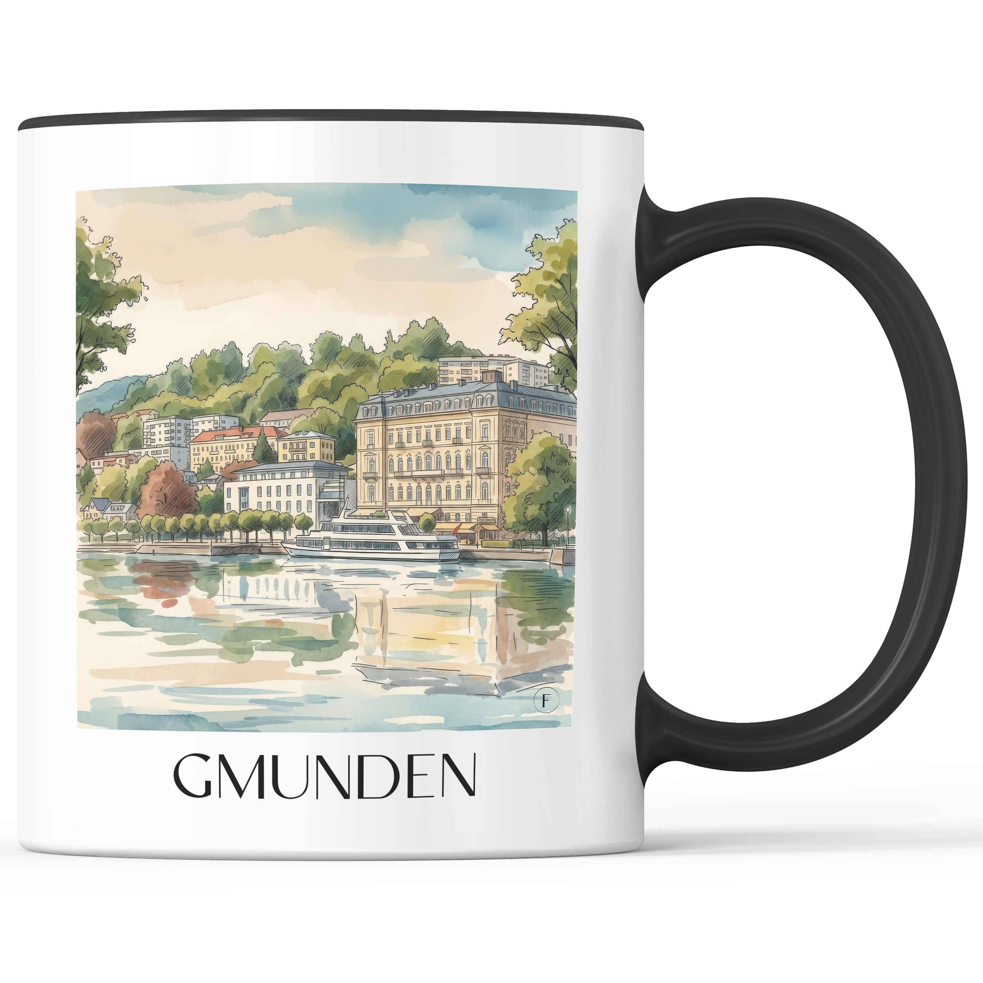 Gmunden Kaffeebecher - Österreich - Österreich Becher - Kaffeetasse im Aquarell Stil - favplace