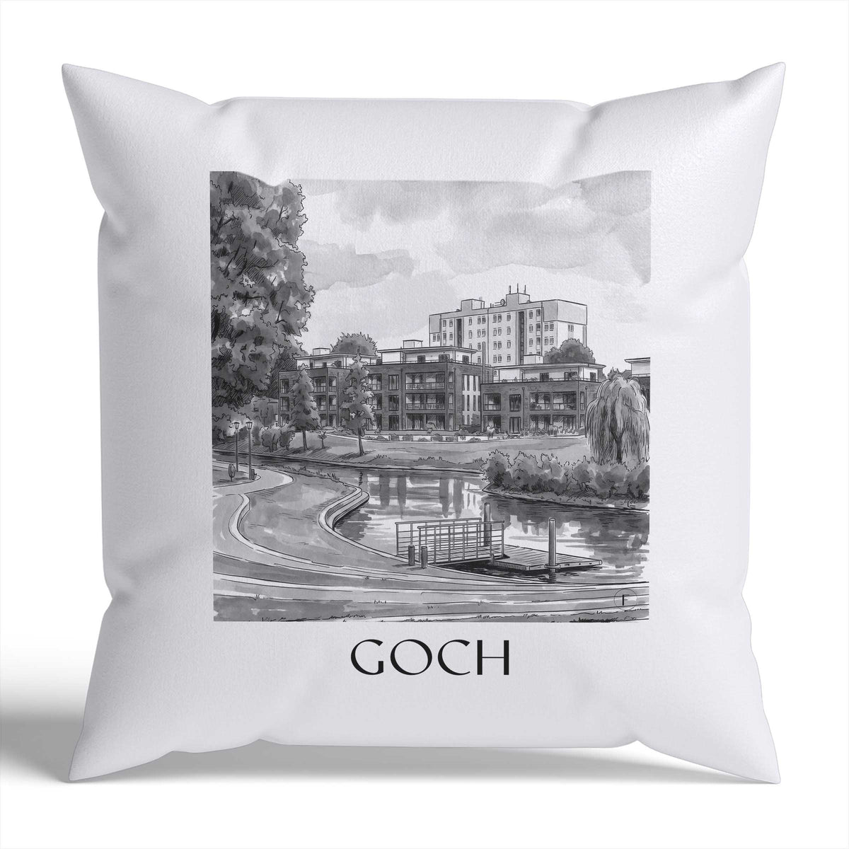 goch-niederrhein-deutschland-kissenbezug-aquarell-schwarz-weiss