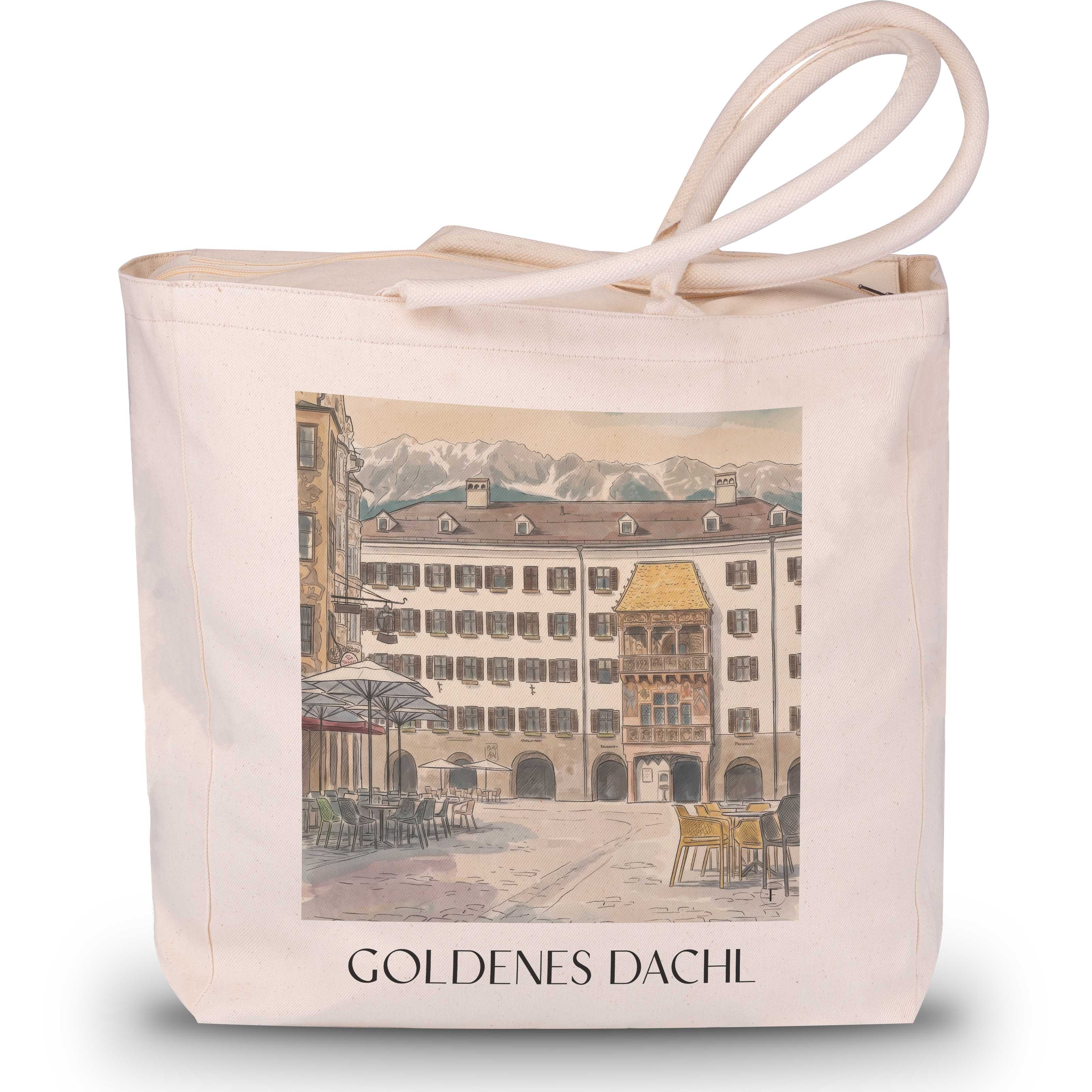 goldenes-dachl-innsbruck-österreich-einkaufstasche-aquarell