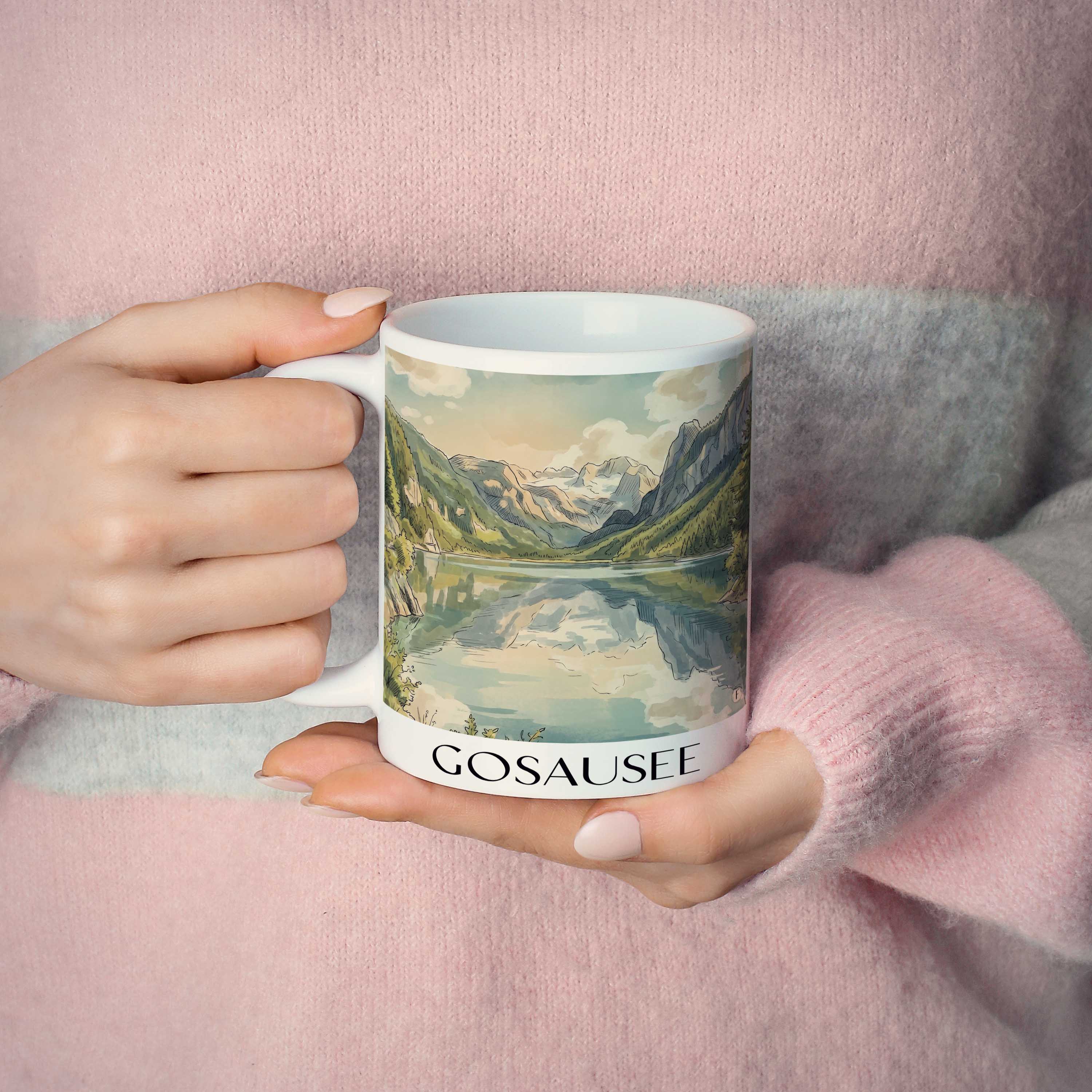 gosausee-österreich-österreich-kaffeebecher-aquarell