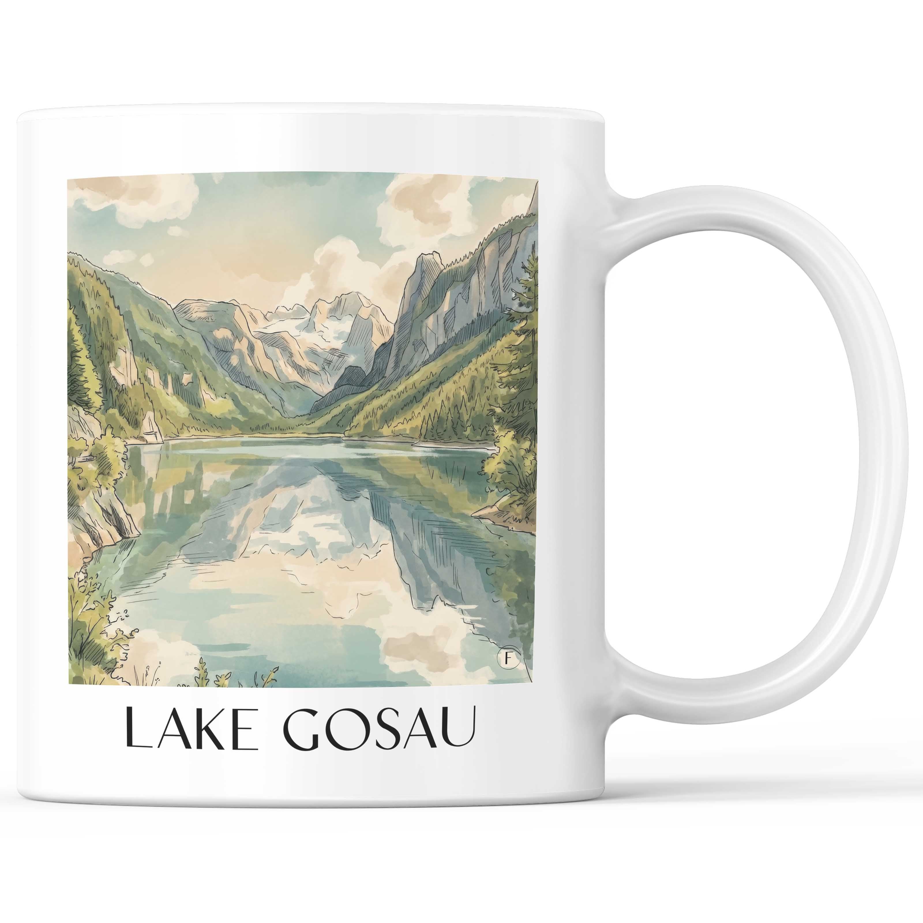 Gosausee Kaffeebecher - Österreich - Österreich Becher - Kaffeetasse im Aquarell Stil - favplace