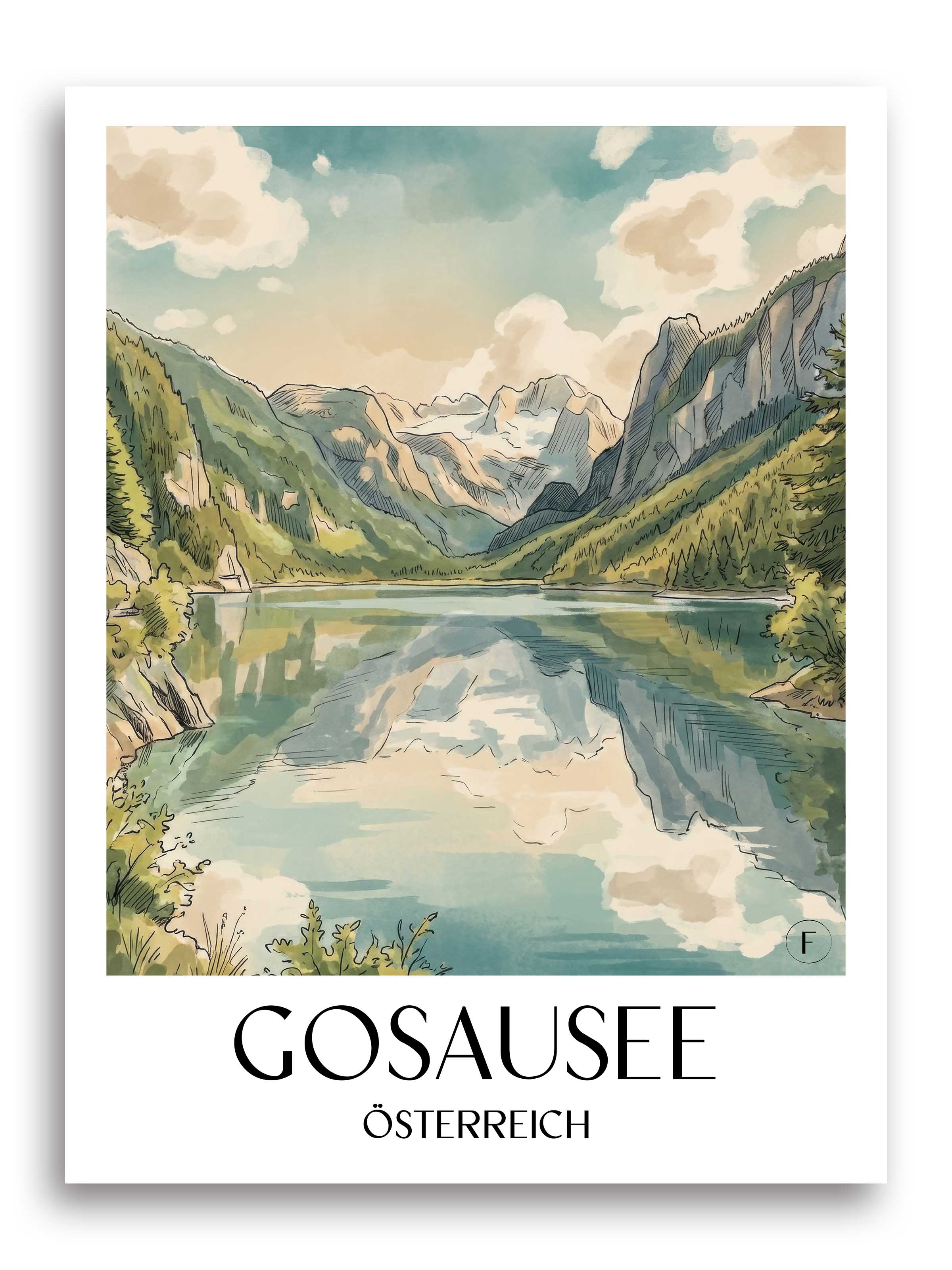 gosausee-österreich-österreich-poster-aquarell