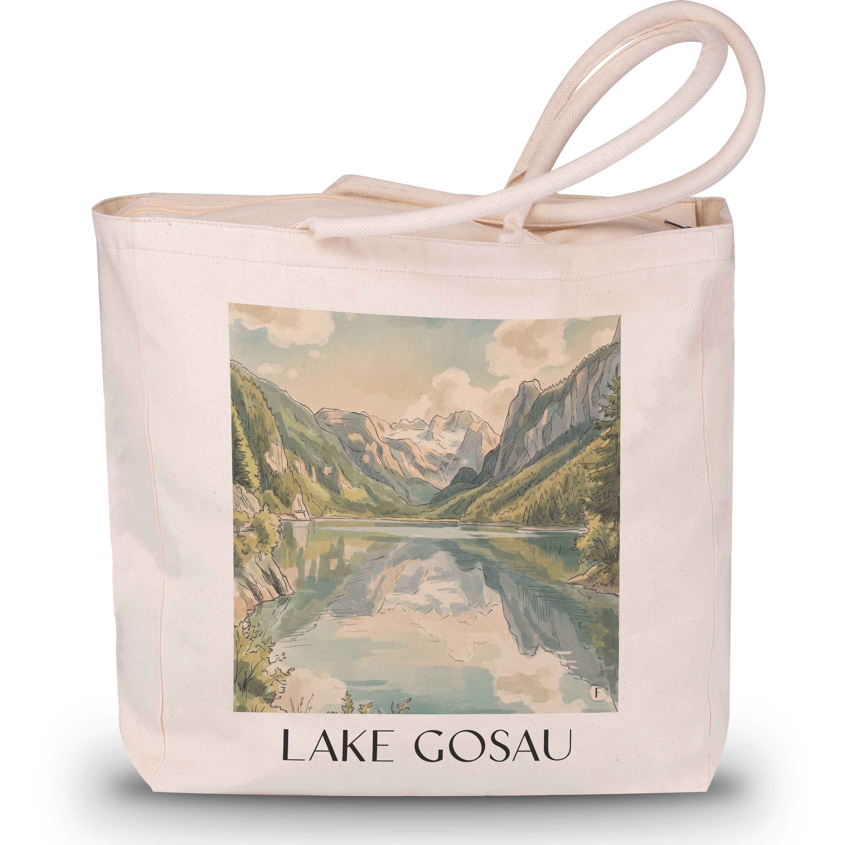 Gosausee Shopping Tasche - Österreich - Österreich Tote Bag - Einkaufstasche im Aquarell Stil - favplace