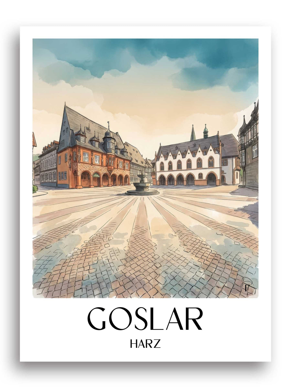 goslar-harz-deutschland-poster-aquarell
