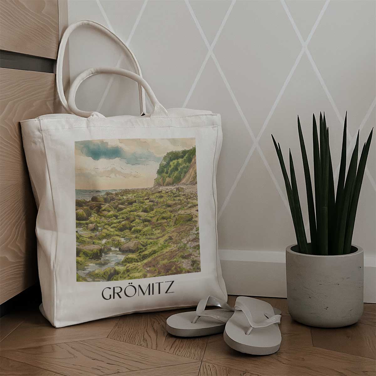 grömitz-ostholstein-deutschland-einkaufstasche-aquarell